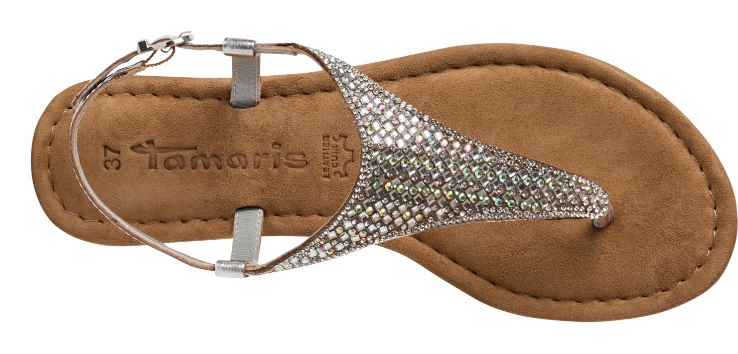 Tamaris Riemchensandale, Sandalette, Sommerschuh, Festtagsschuh, funkelnde Strasssteinchen