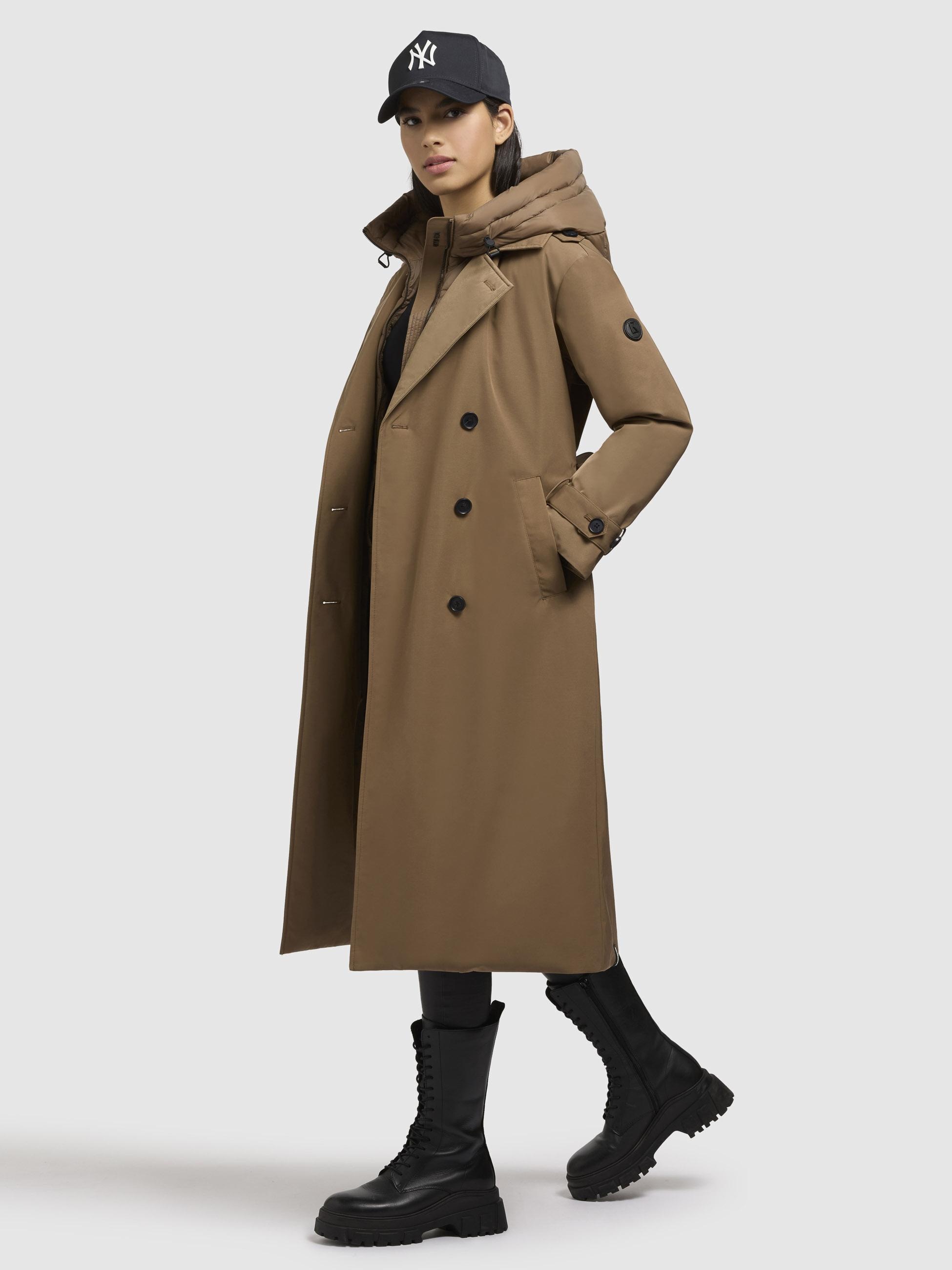 khujo Trenchcoat »Elena-YM«, Warmer Wintermantel mit doppelter Knopfleiste