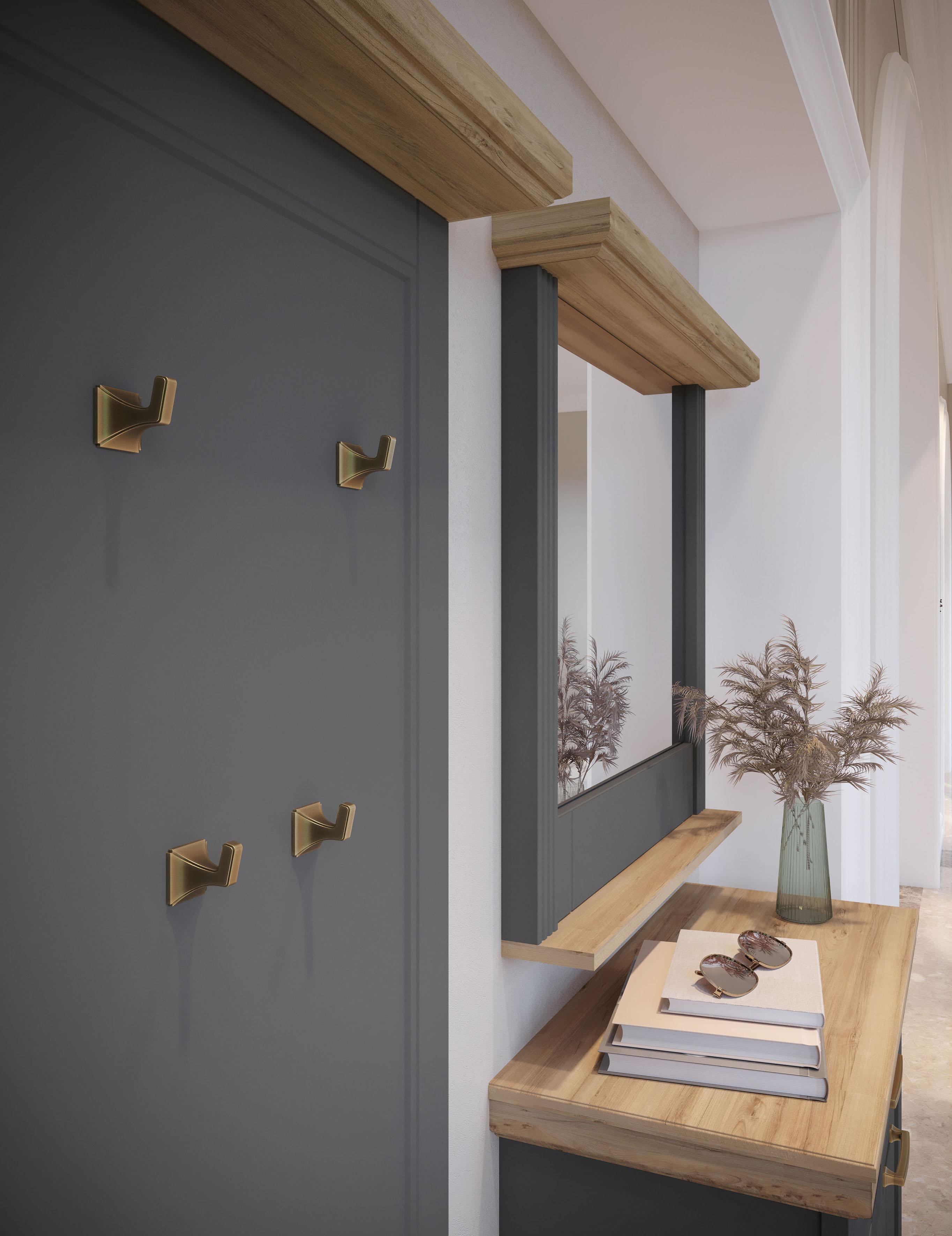 Thumbnail - OTTO home Garderobenpaneel "Tara" (H/B/T): 115/65/13cm, hochwertig UV lackiert, Metallhaken