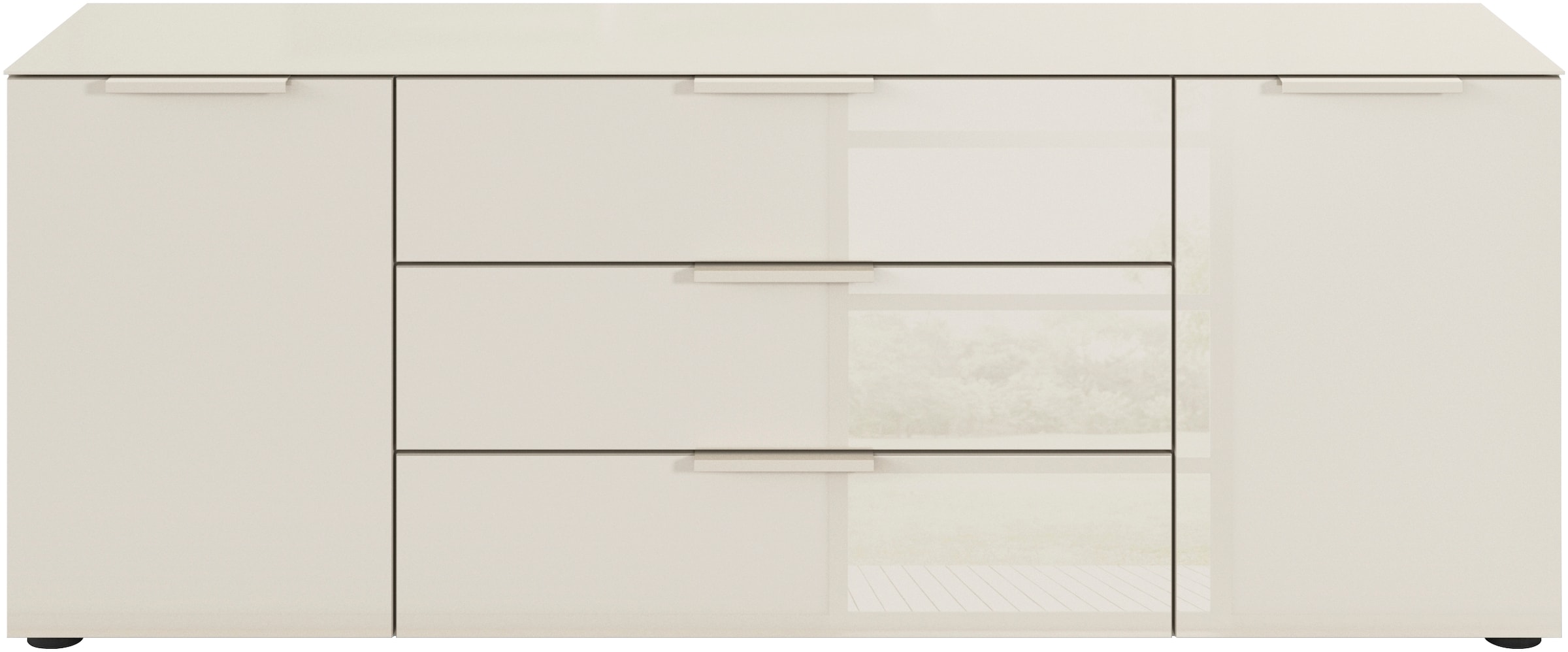rauch Kombikommode »Kommode Türkommode Sideboard Kombikommode FLIPP mit Glasfront«, (Breite 160 cm mit 2 Einlegeböden), 2-türig, 3 Schubladen, Soft-Close-Funktion, Oberboden und Front Glas