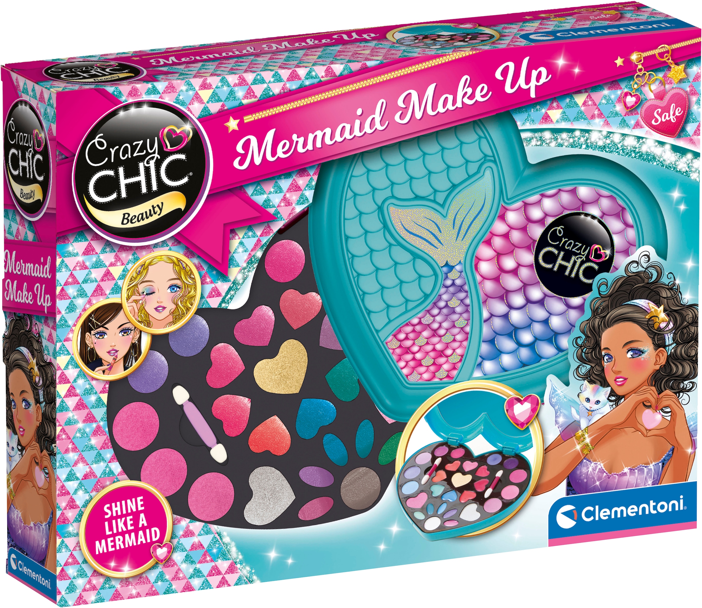 Clementoni® Kreativset »Crazy Chic, Meerjungfrauen-Schminkkasten«, Made in Europe