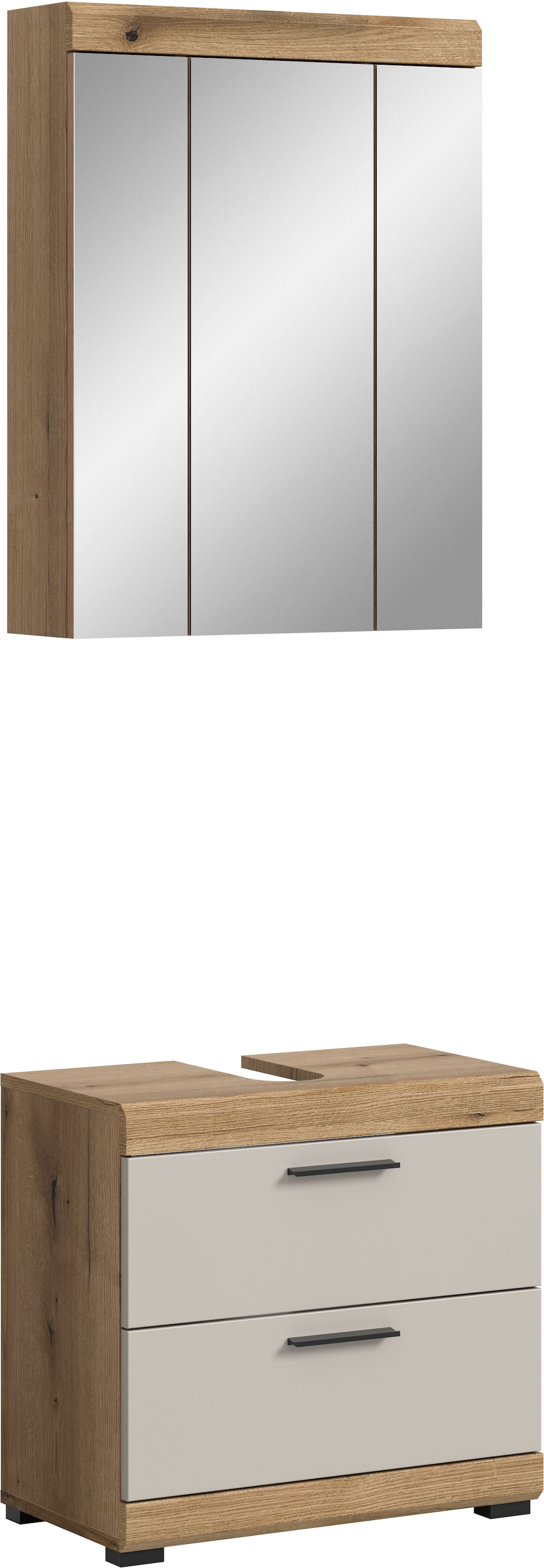 welltime Badmöbel-Set "SIENA, 2 tlg., bestehend aus: Waschbeckenunterschrank, Spiegelschrank" Set, TOPSELLER, 2 Stk. tlg.