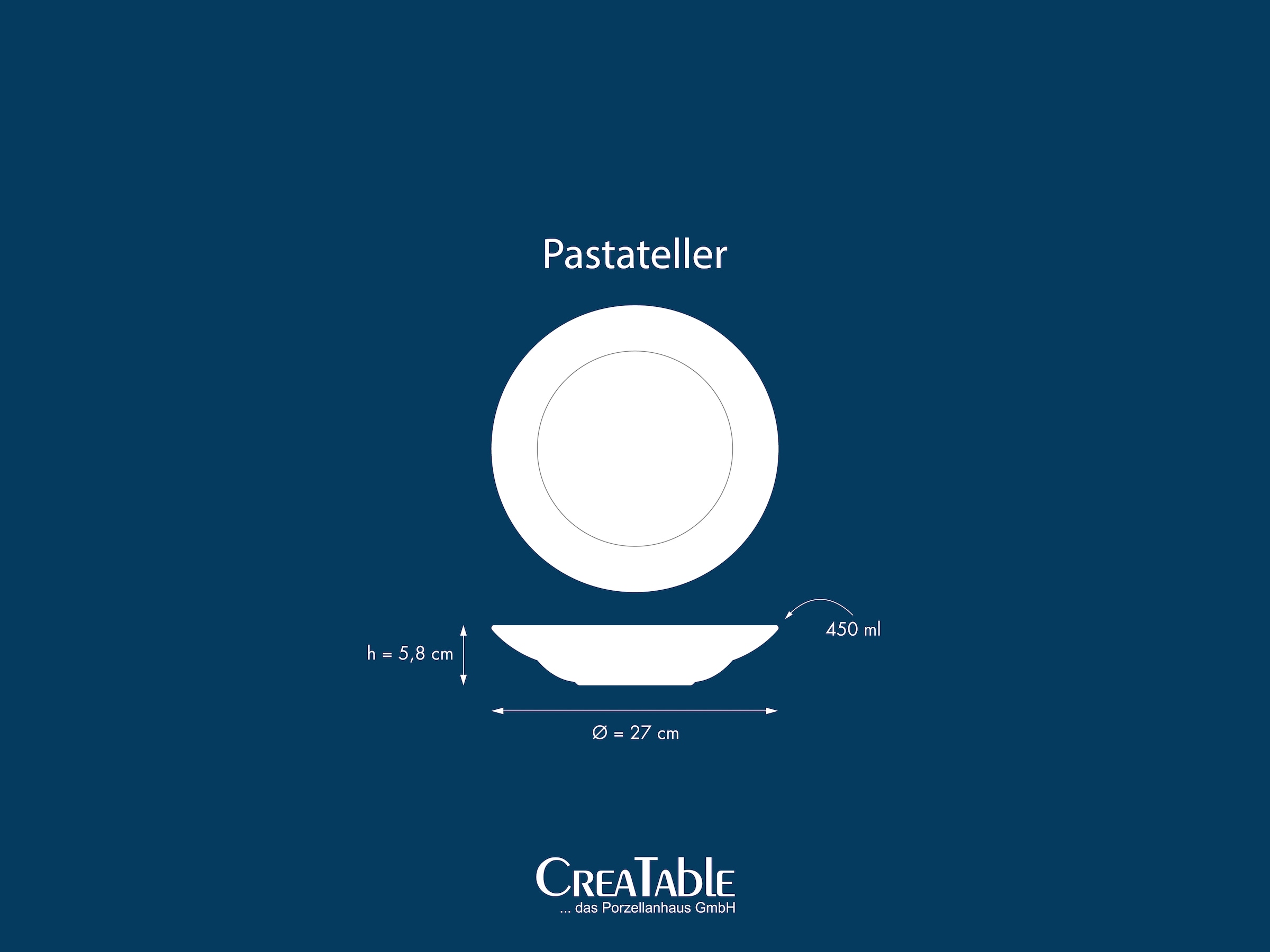 CreaTable Pastateller »Milano Pasta, Teller-Set, 4-tlg.« Italienische Eleganz, Vielseitig einsetzbar