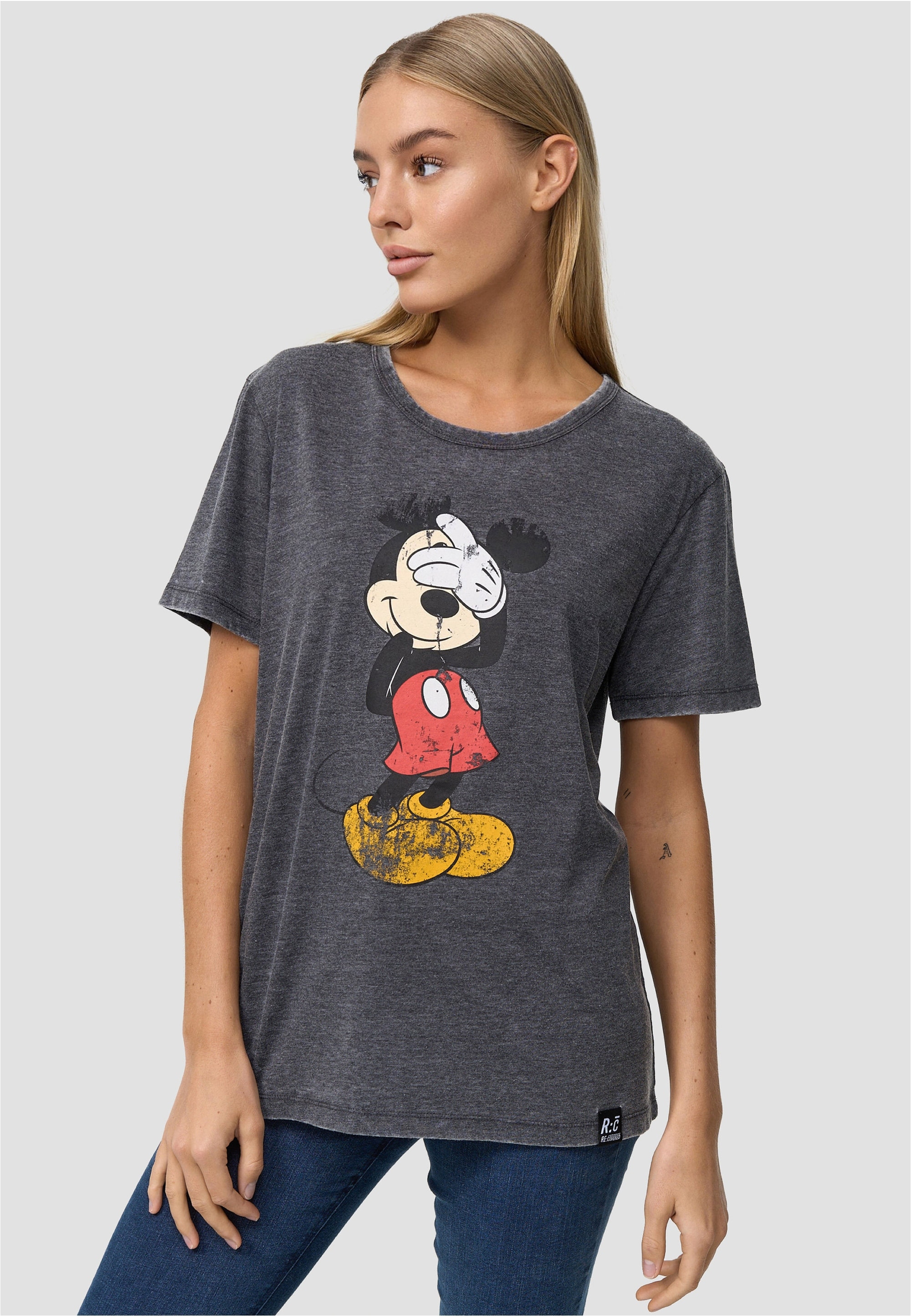 Recovered T-Shirt "Mickey Mouse Shy", (1 tlg.), mit angesagtem Mickey Mouse günstig online kaufen