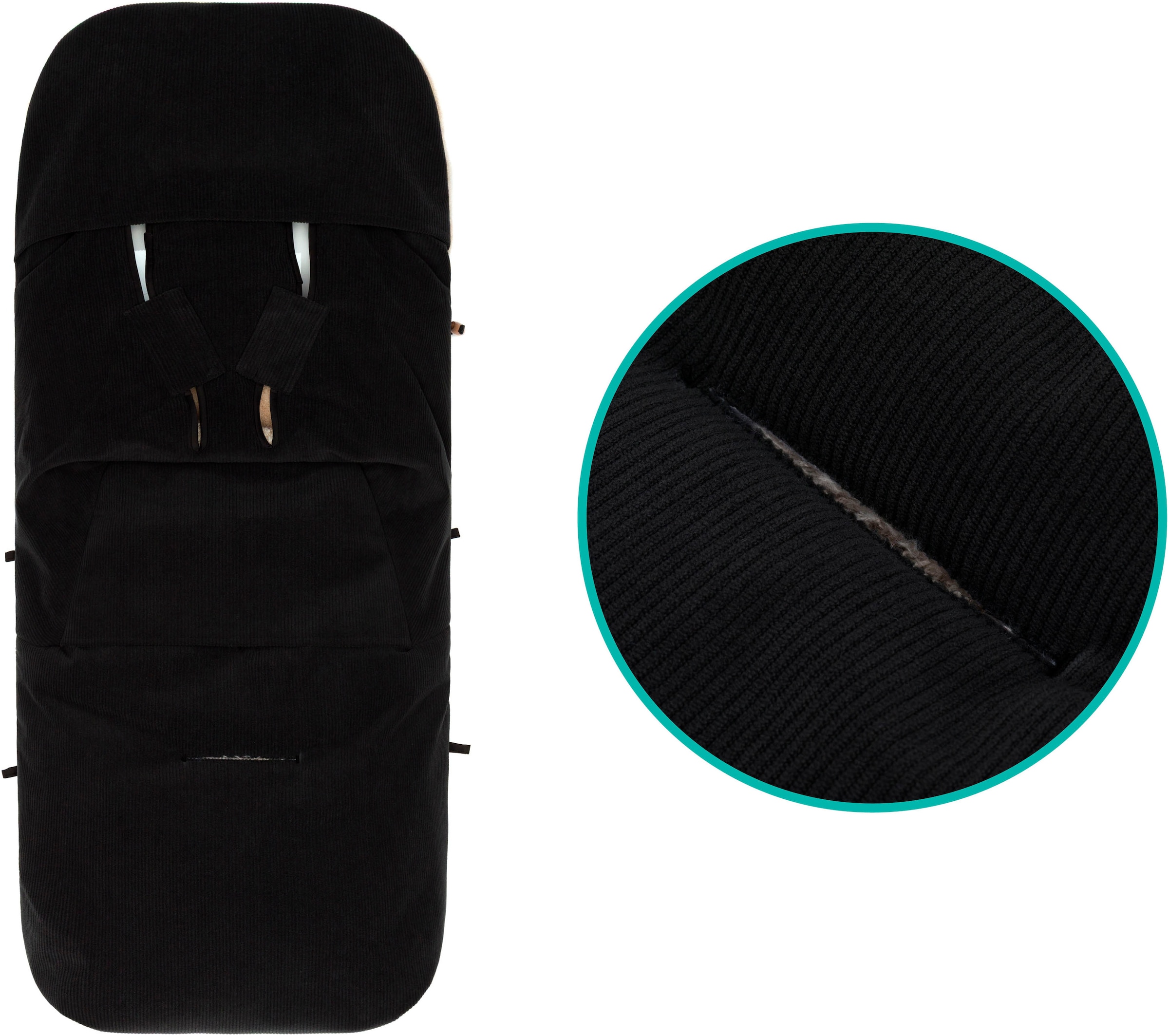 Fillikid Fußsack »Kinley Cord/Teddyplüsch, Winterfußsack«