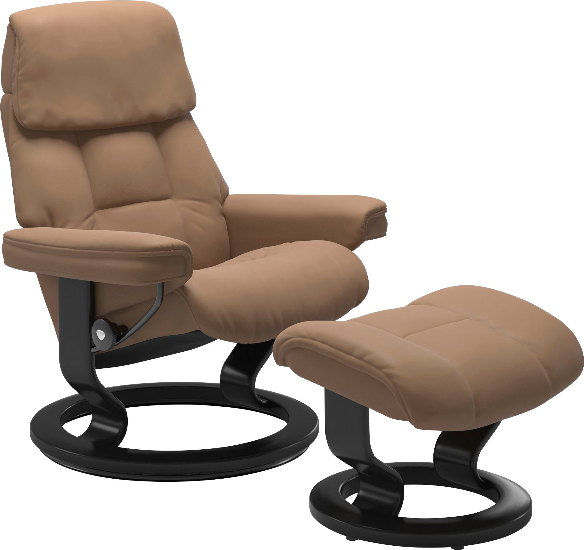 Stressless Relaxsessel "Ruby", (Set, Relaxsessel mit Hocker), mit Classic Base, Größe L, Gestell Eiche, Wenge, Braun & S