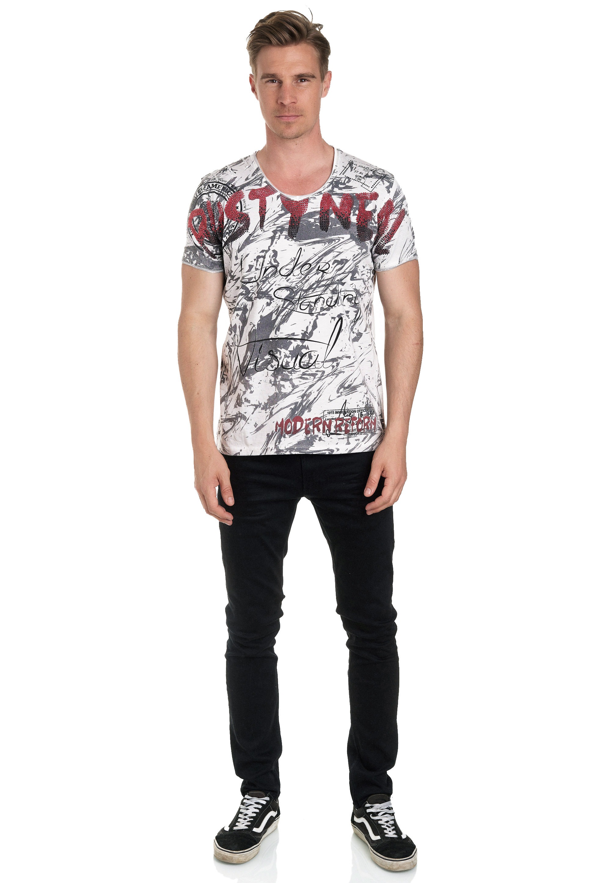 Rusty Neal T-Shirt, mit aufwendigem Strass-Design