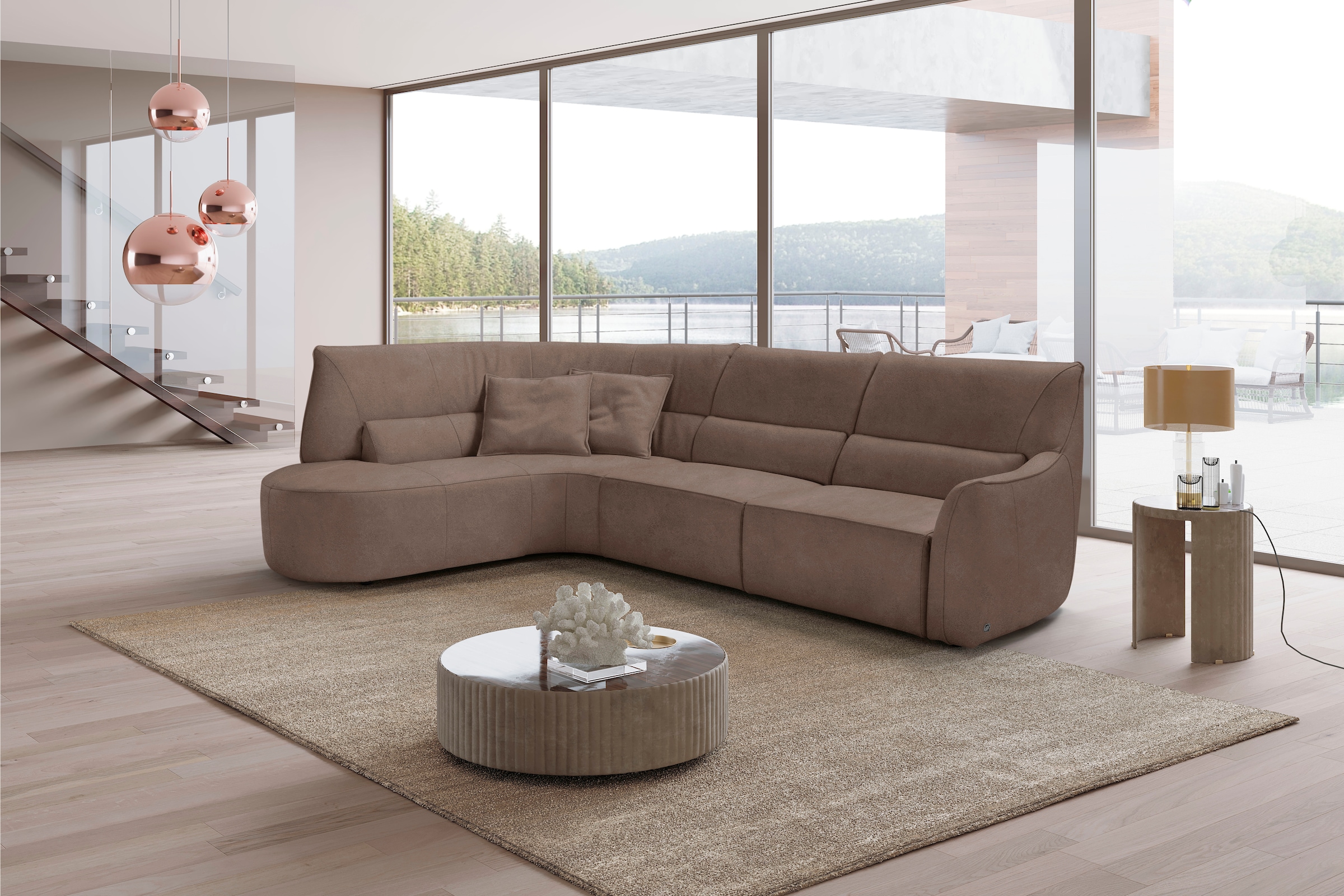 Egoitaliano Ecksofa "Puffy, extravagant & edel, Retro Designsofa, hoher Sit günstig online kaufen