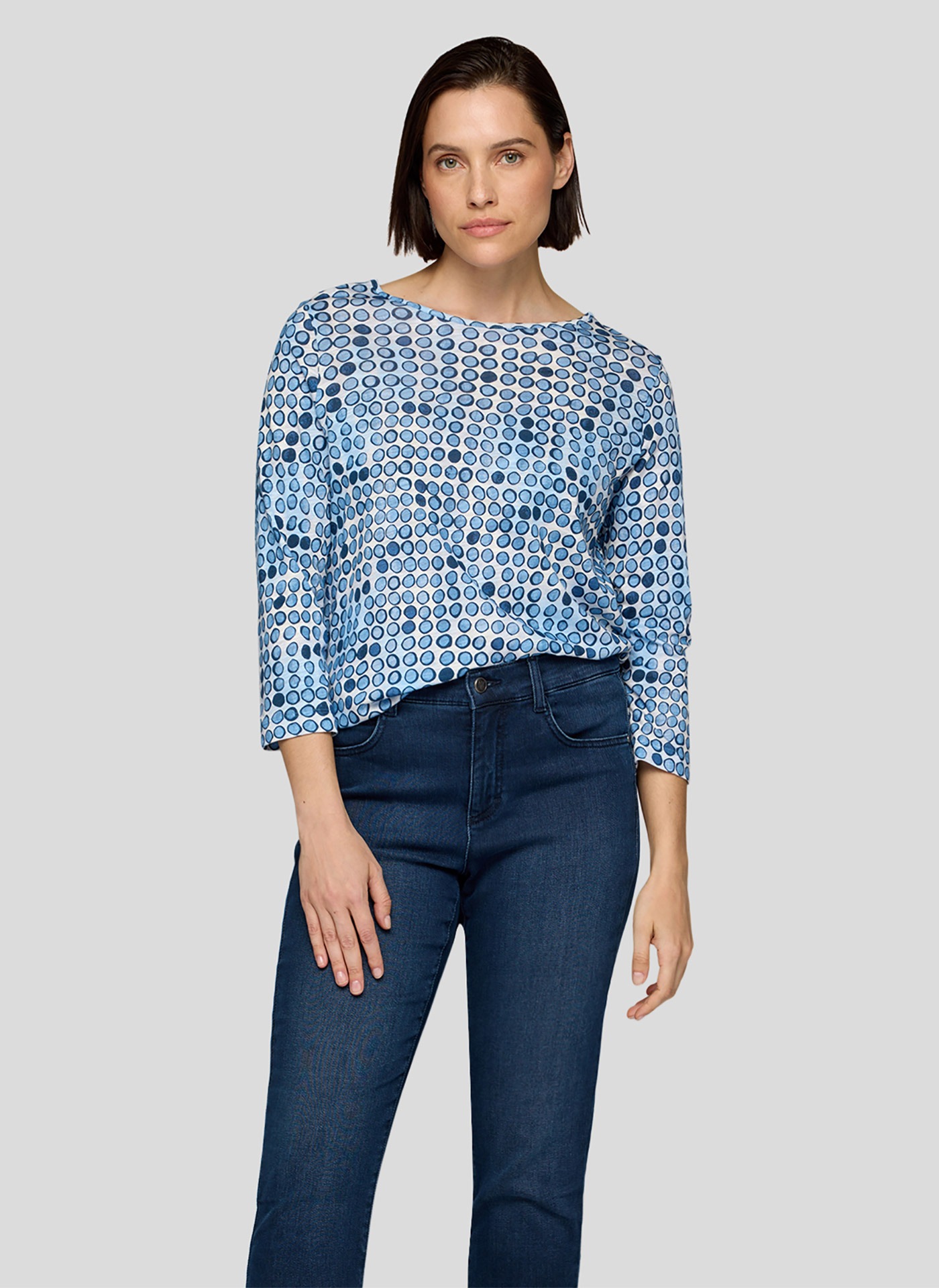 RABE Damen Print-Shirt "T-Shirt", blau, Gr. 38, 50%Baumwolle, 50%Viskose, Shirts