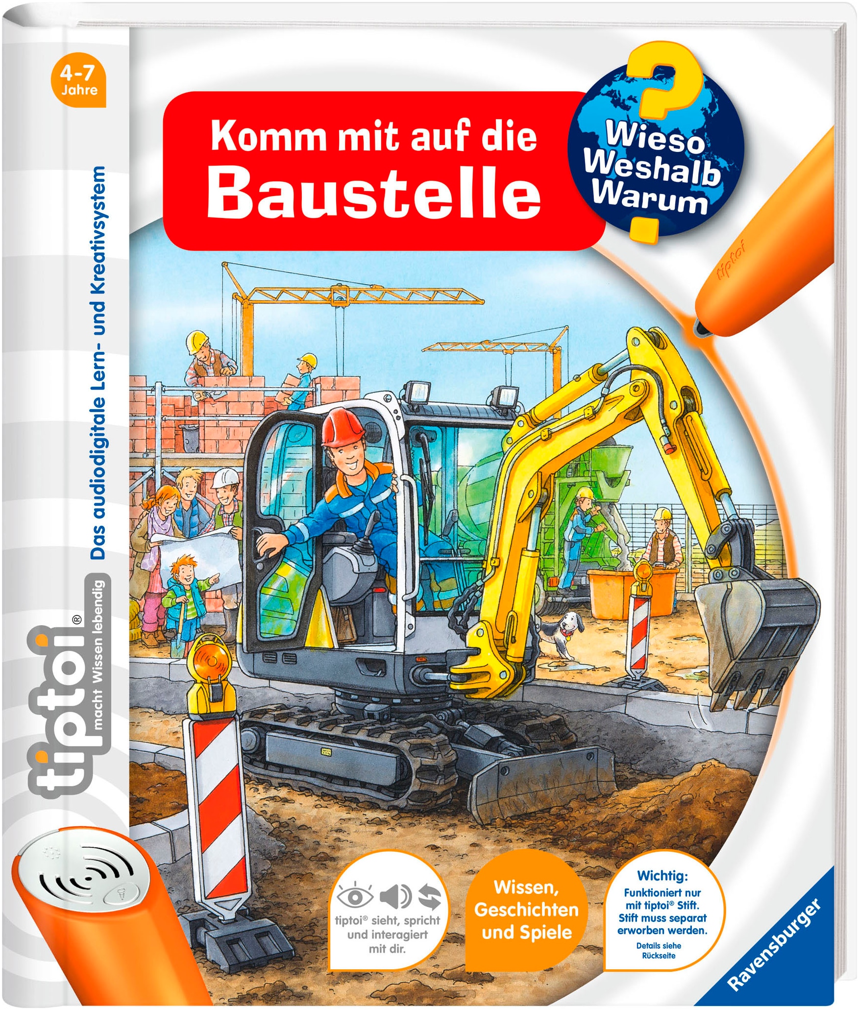 Ravensburger Buch »tiptoi® Wieso? Weshalb? Warum? Komm mit auf die Baustelle«