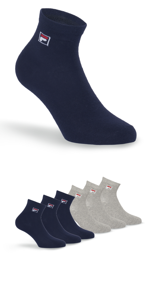 Fila Kurzsocken "UNISEX QUARTER PLAIN SOCKS" 6er Pack, 6 Stk. tlg. mit Logo günstig online kaufen