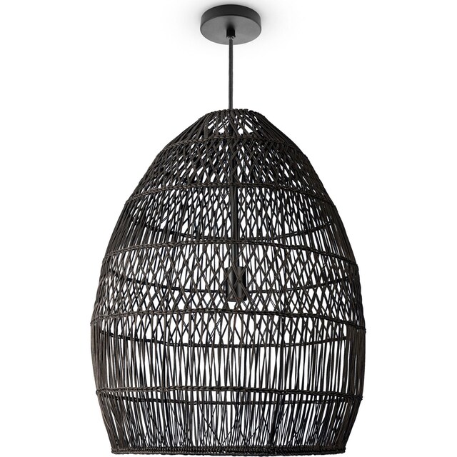 Paco Home Pendelleuchte »VIHMO«, Rattan Pendelleuchte Wohnzimmer Natur LED  Boho Rustikal Korb E27 | BAUR