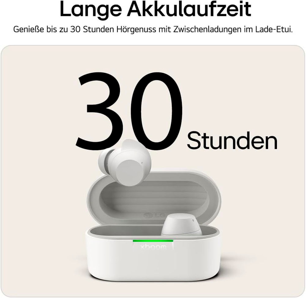 LG Kopfhörer »xboom Buds«, Bluetooth, Active Noise Cancelling (ANC), In-Ear-Kopfhörer mit ANC, Signature Sound und Graphen Treiber