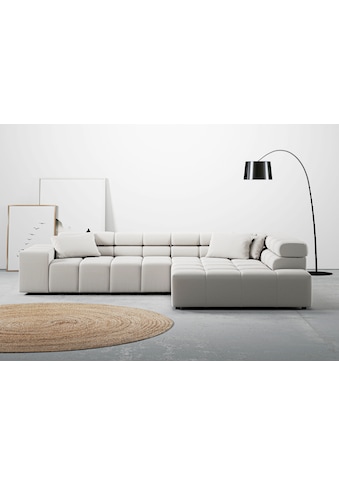 Ecksofa »Ancona incl. Kopfteilverstellung, Zierkissen B/T/H: 319/210/70 cm«