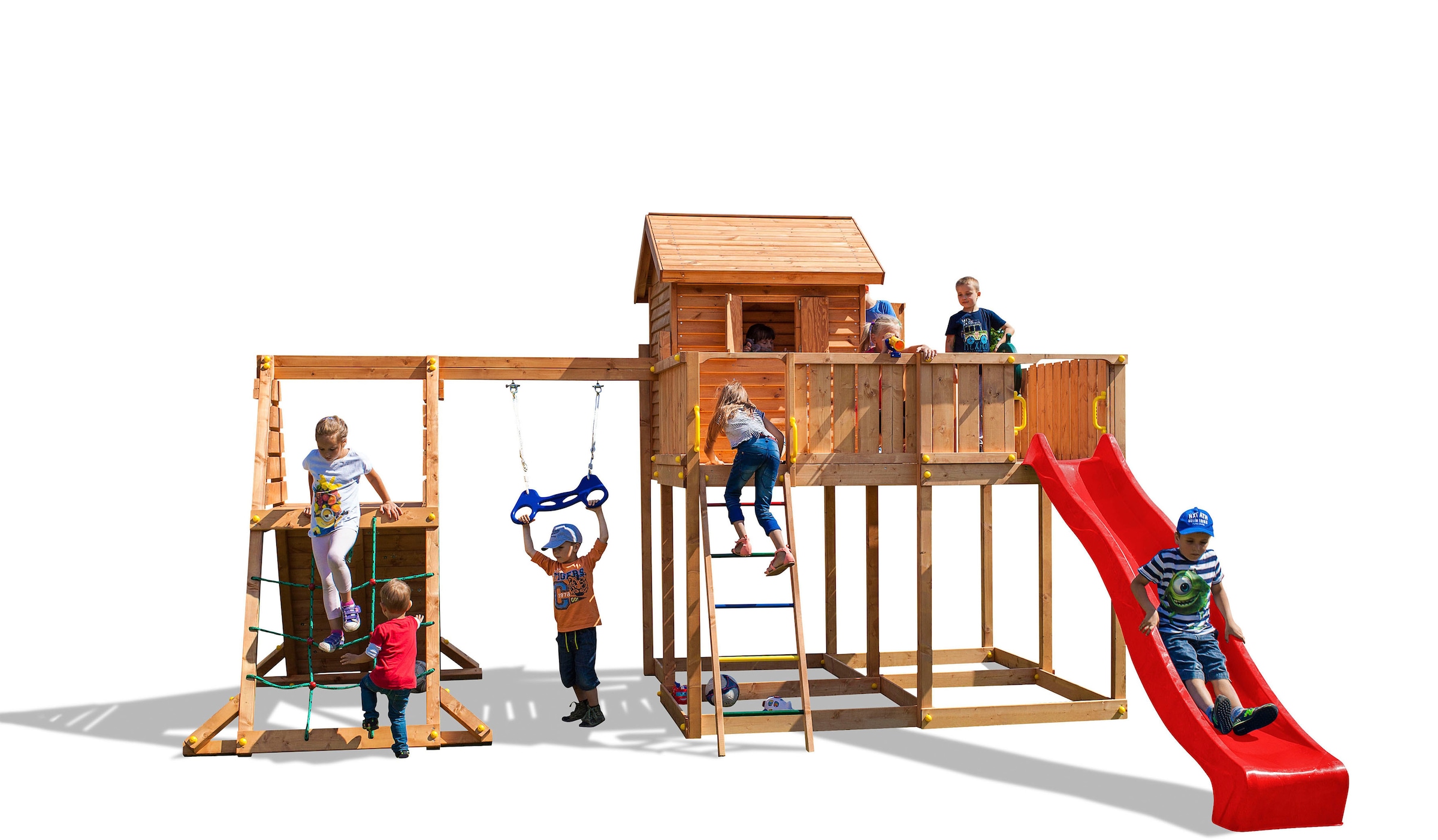 FUNGOO Spielturm »My SPACE_XL Spider+«, mit Schaukel & Rutsche, Klettererweiterung, Spielhaus