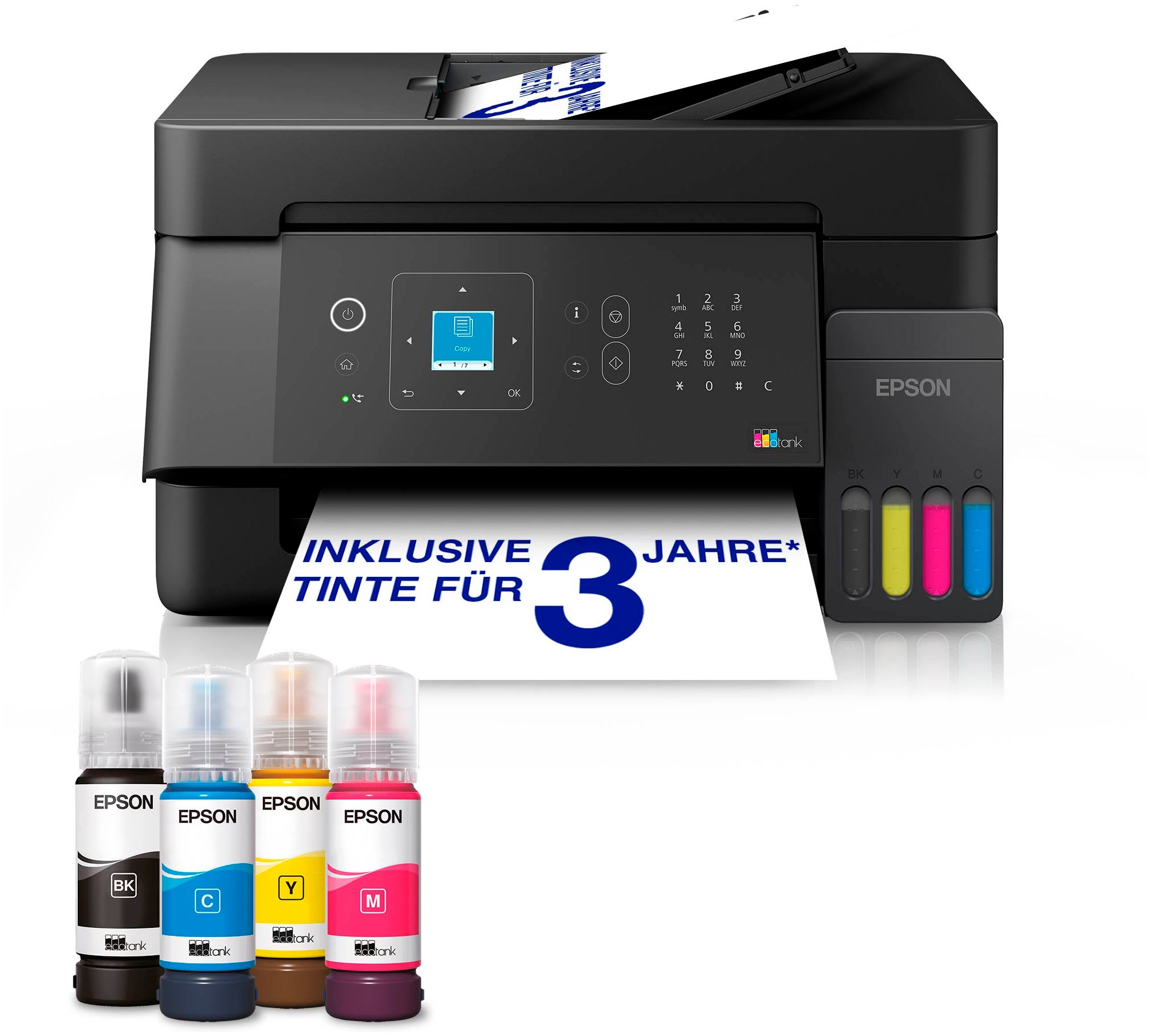 EPSON Multifunktionsdrucker "EcoTank ET-4900", B:37,5cm H:22,4cm T:31,7cm, schwarz, Drucker
