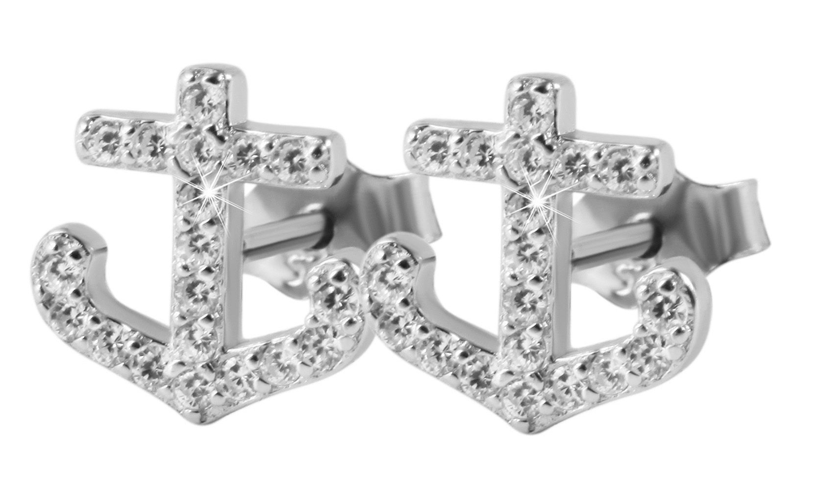 Adelia´s Paar Ohrhänger "Damen Ohrringe – Ohrstecker aus 925 Silber mit Zir günstig online kaufen