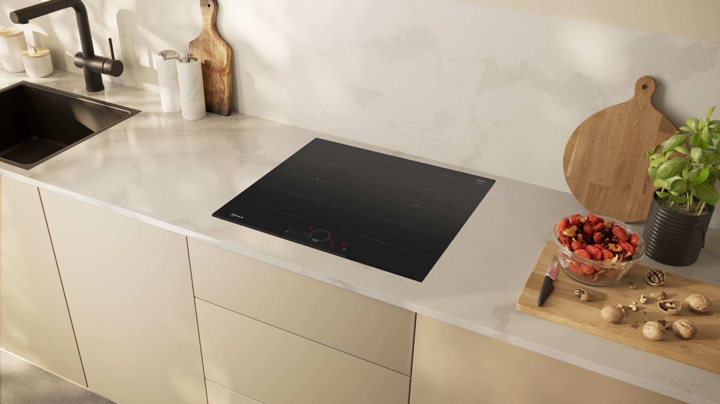 NEFF Induktions-Kochfeld »T66FHX4L0« Twist Touch® Steuerung per Fingerdreh und intuitive Flexzonen