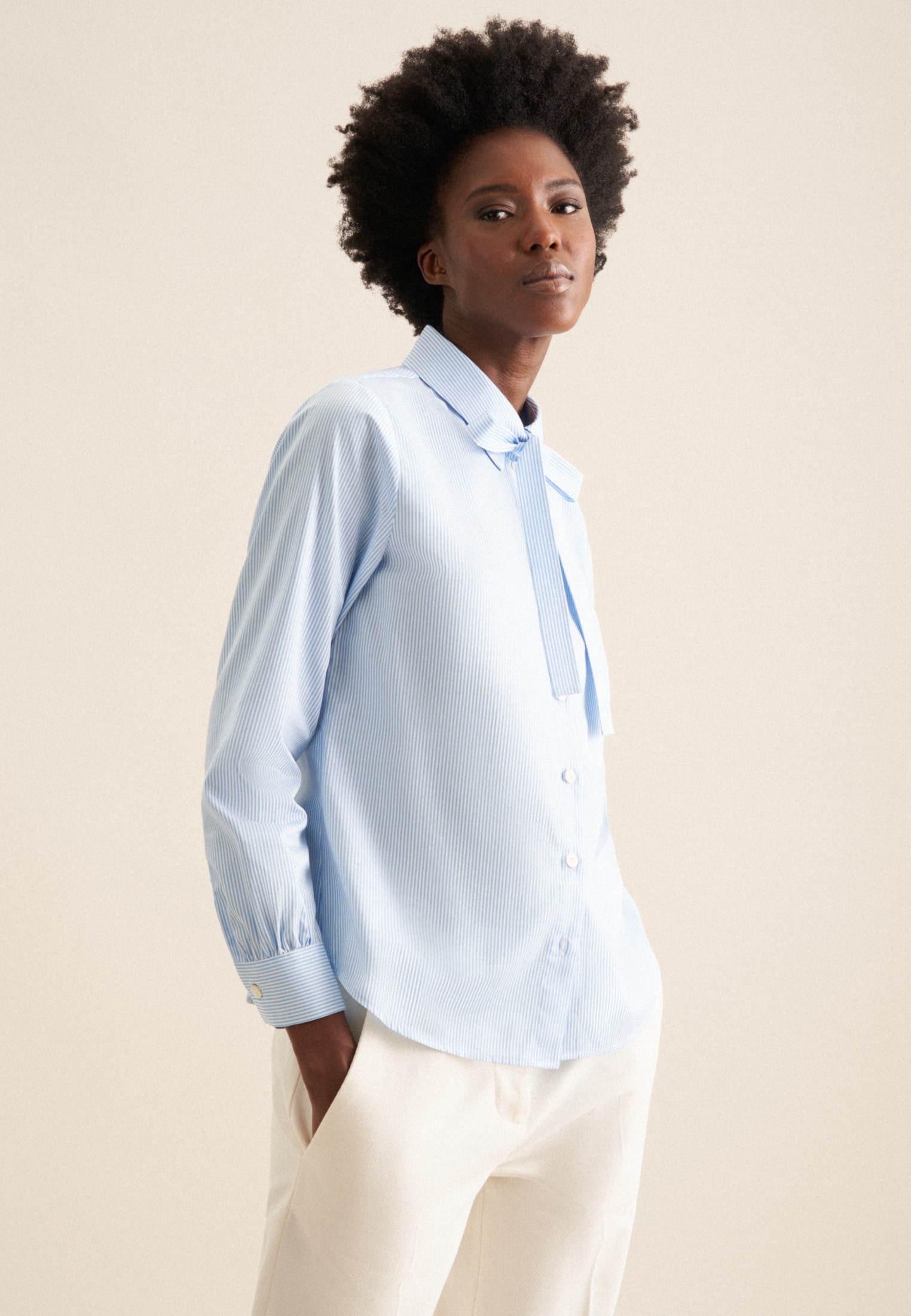 seidensticker Hemdbluse "Schwarze Rose" 1/1 Kragen Streifen günstig online kaufen