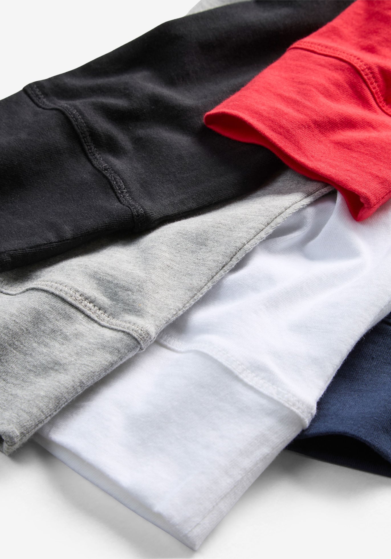 bonprix Longshirt Packung, 5 Langarm, aus reiner Baumwolle, mit abgesetzten Bündchen am Ärmel