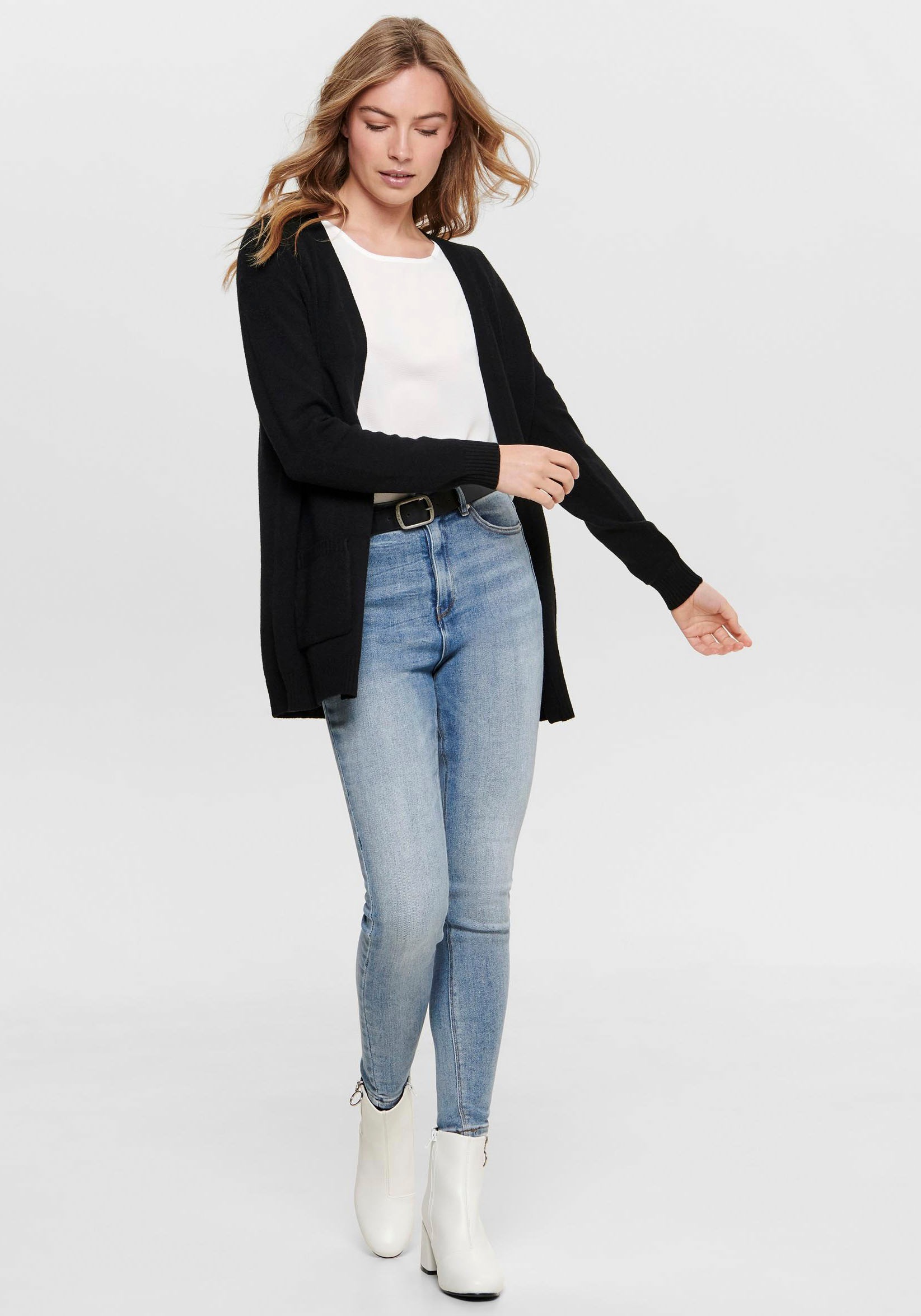 Gilet Only ONLLESLY L/S OPEN CARDIGAN KNT NOOS Noir EU S,EU M,EU L,EU XS femmes 3