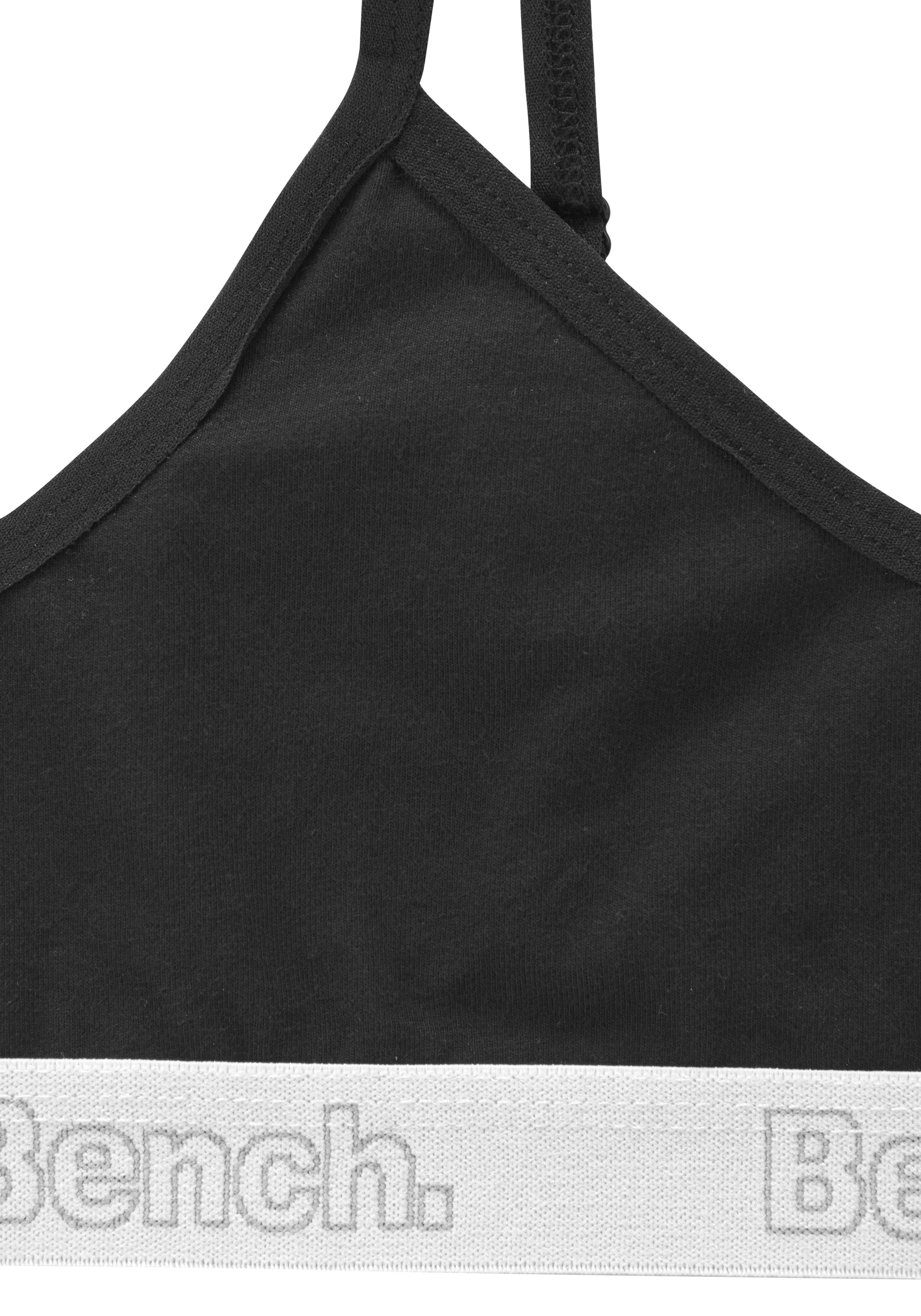 Bustier BENCH., Mädchen, Gr. 146/152, N-Gr, weiß, schwarz, Jersey, Obermaterial: 92% Baumwolle, 8% Elasthan, unifarben, Basic, BHs Bustier, mit weichem Logo-Bündchen 3