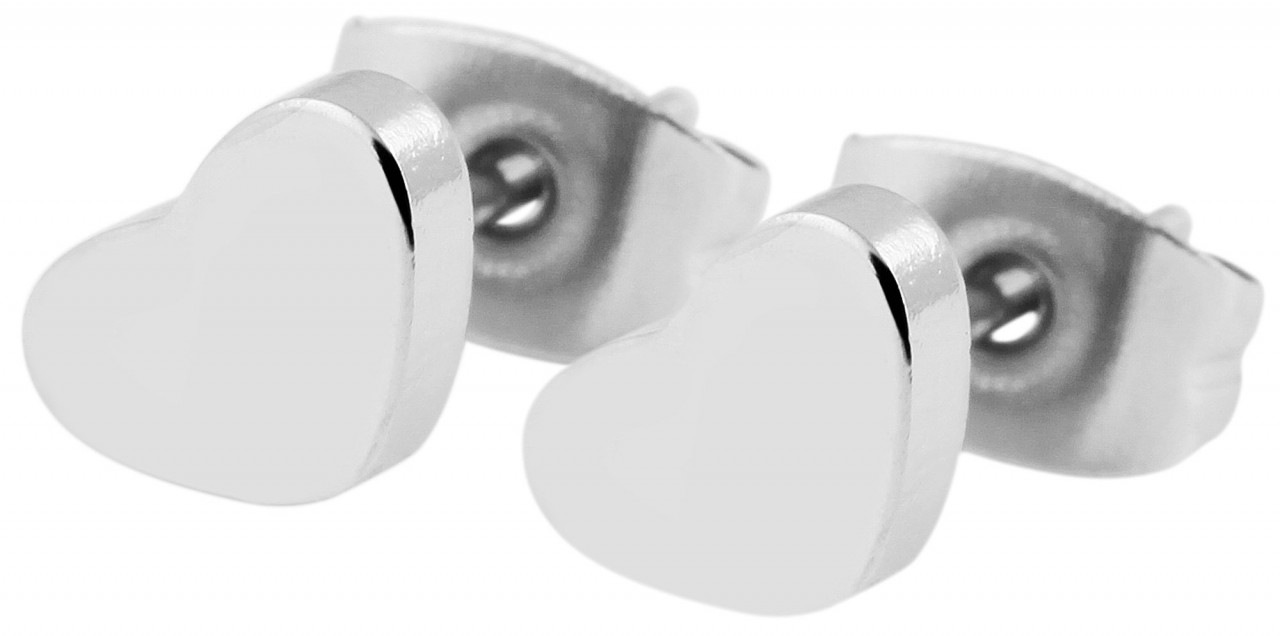 Paar Ohrhänger ADELIA´S "Damen Ohrstecker aus poliertem Edelstahl Ø 7 mm", silber, Ohrringe, Damen, Damen, Edelstahl 2