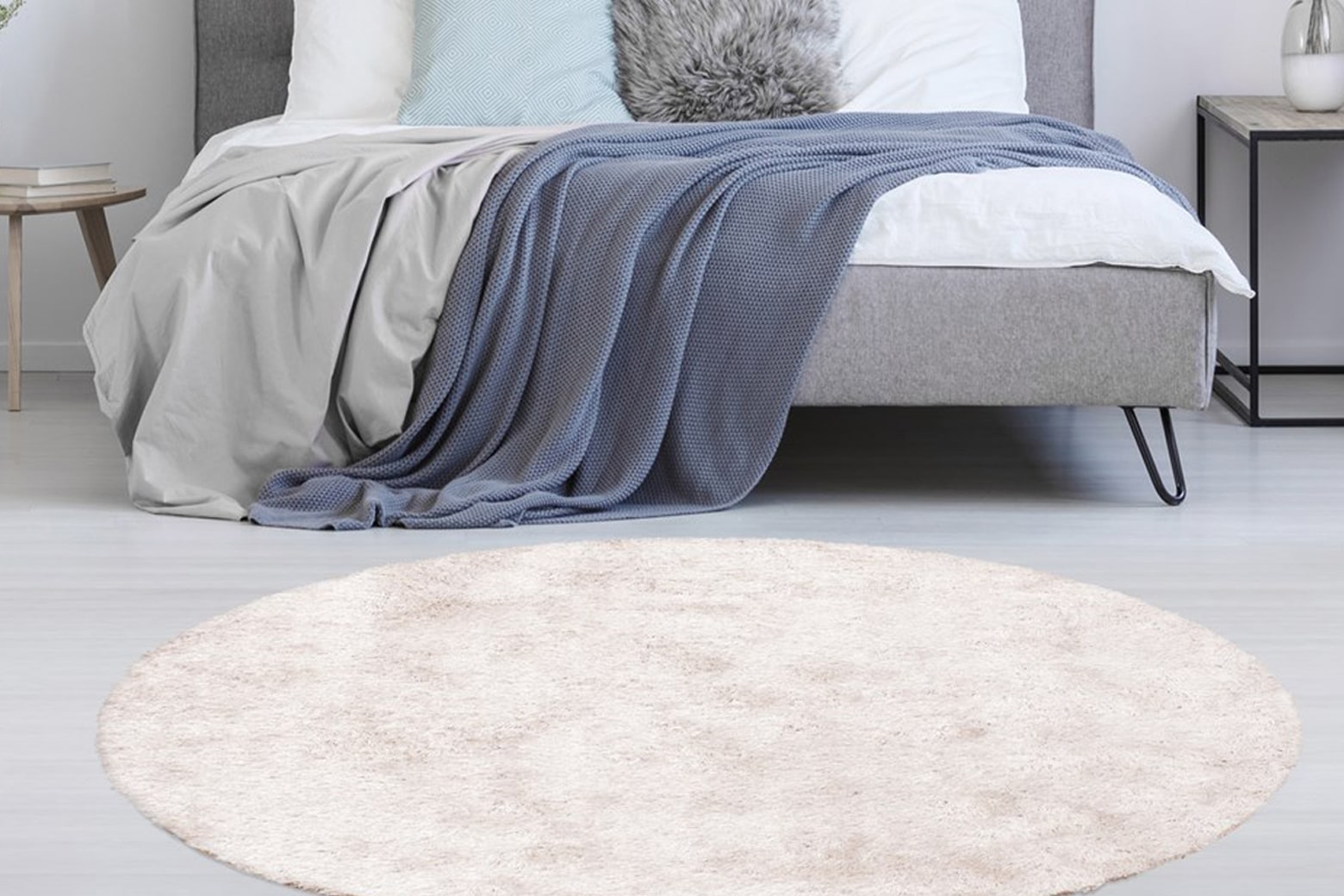Bruno Banani Hochflor-Teppich »Alga«, rund, 40 mm Höhe, Uni-Farben, besonders weich und kuschelig