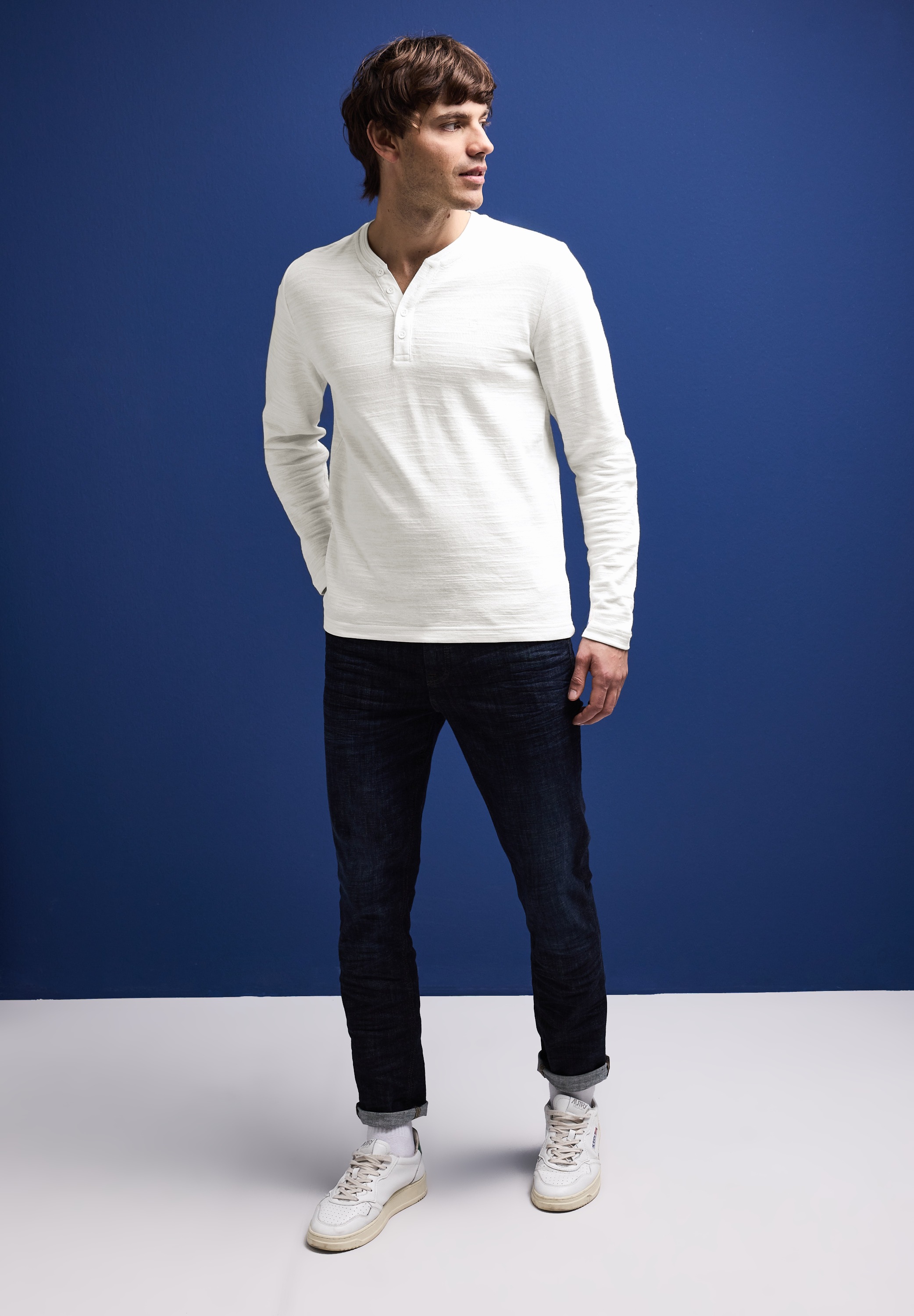 STREET ONE MEN Langarmshirt, im soften Baumwoll-Mix