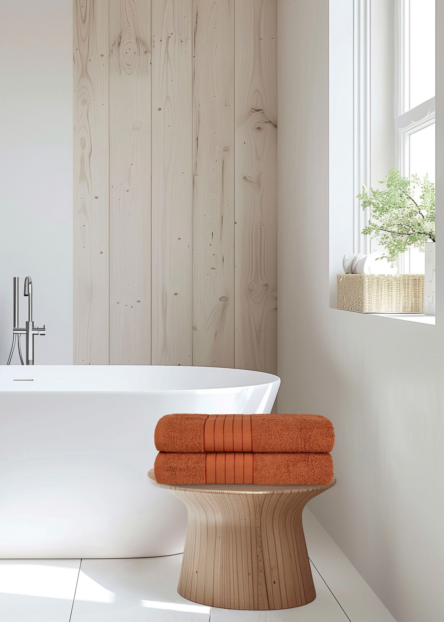 good morning Badetuch »Uni Towels«, (2 St., 2er Set Badetücher 70 x 140 cm), Baumwolle, Walkfrottee, Bordüre, 500 GSM, Einfarbig, ohne Aufhängung
