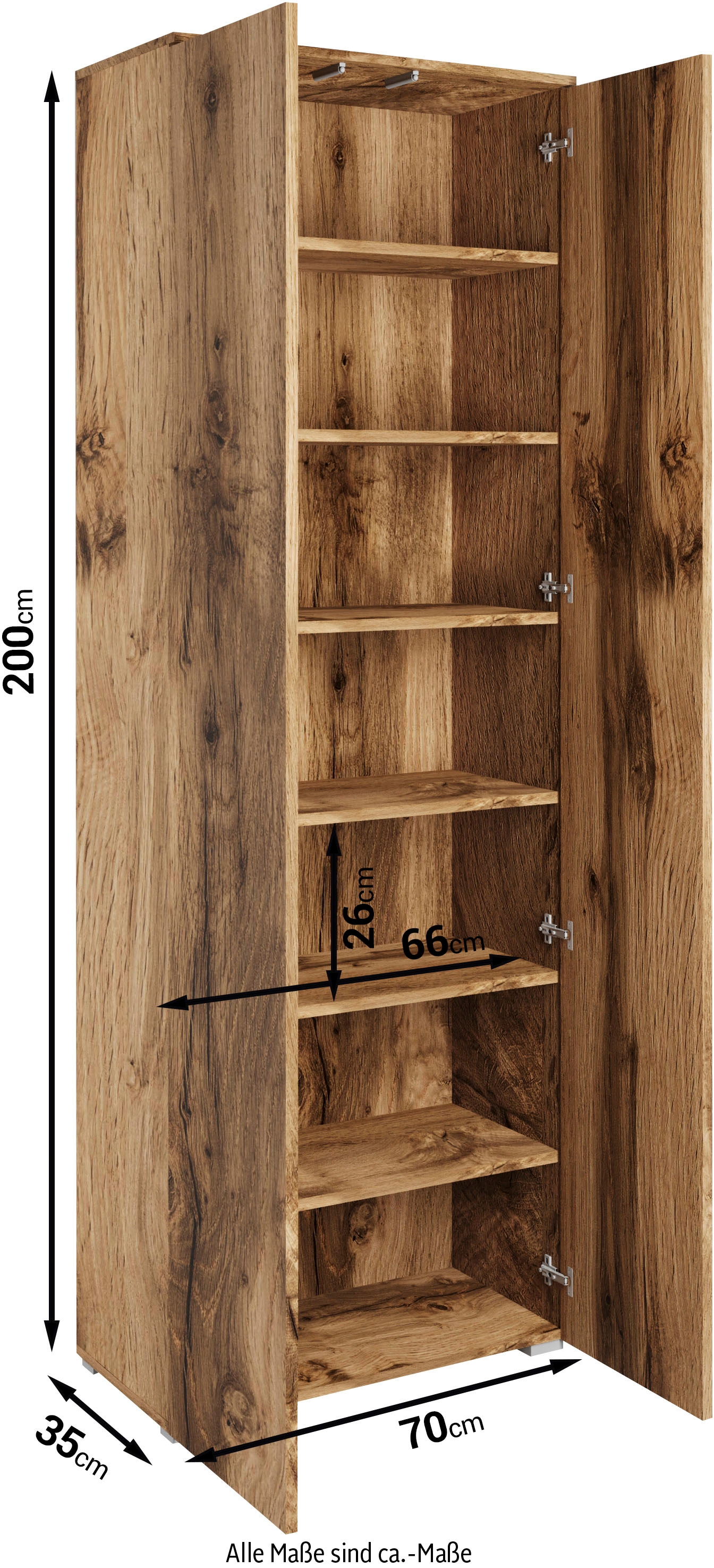 INOSIGN Schuhschrank »Paris«, mit 7 Fächern, Höhe 200 cm