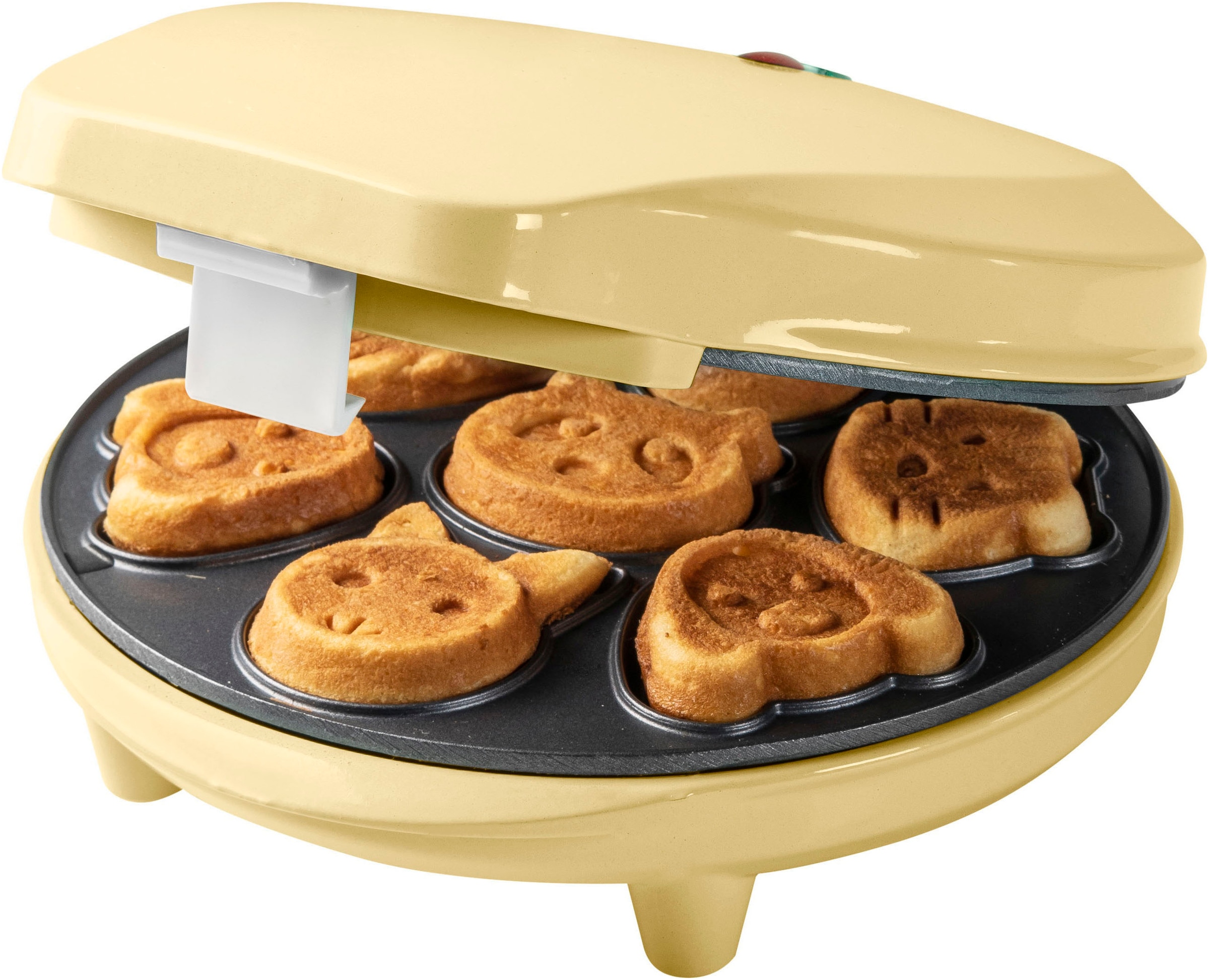 bestron Waffeleisen "AAW700 für Mini-Waffel-Kekse", 700 W, mit Backampel & Antihaftbeschichtung