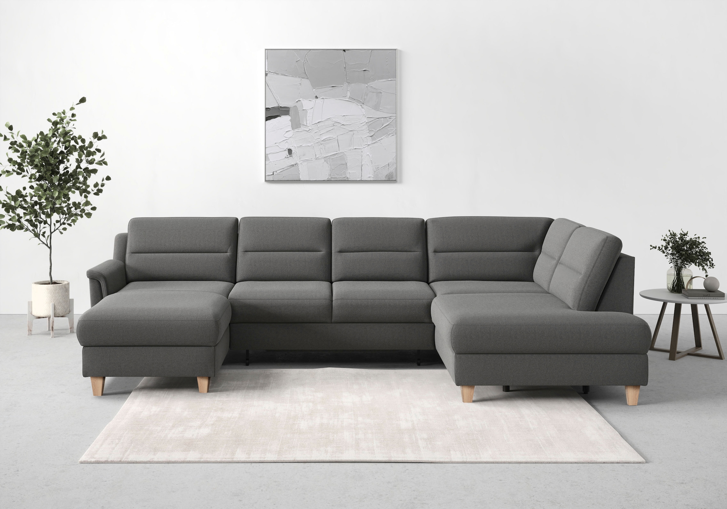 sit&more Wohnlandschaft "Farö U-Form" inklusive Federkern, wahlweise mit Schlaffunktion und Bettkasten