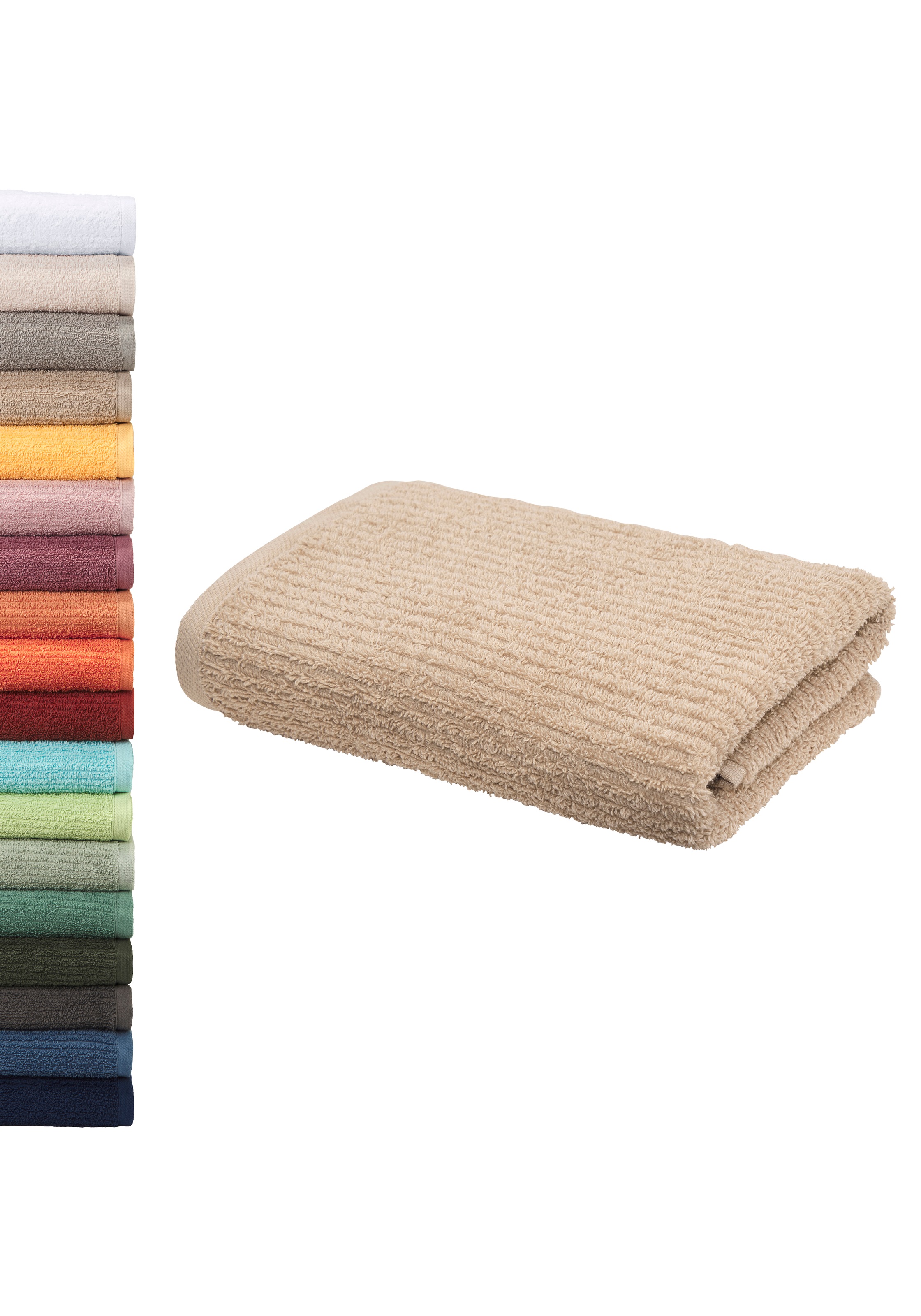 OTTO home Handtuch »Riva, 50x100, Premium Handtücher, 500 gr/m²« Hoch-Tief-Struktur, Streifen, weich, 5 Jahre Garantie