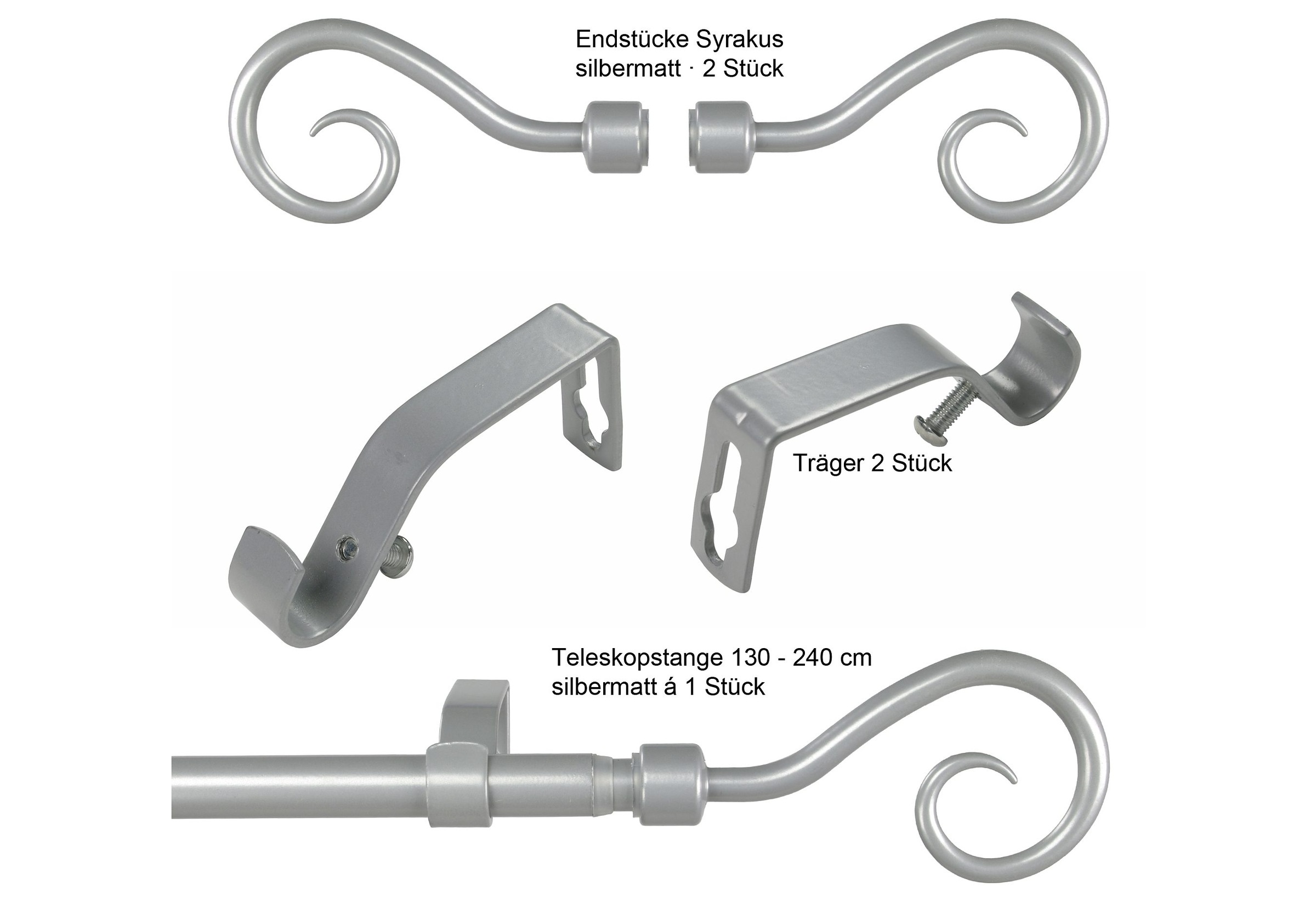 Liedeco Gardinenstange "Syrakus Ã˜ 16 mm" Ø 16 mm 1 läufig-läufig ausziehba günstig online kaufen