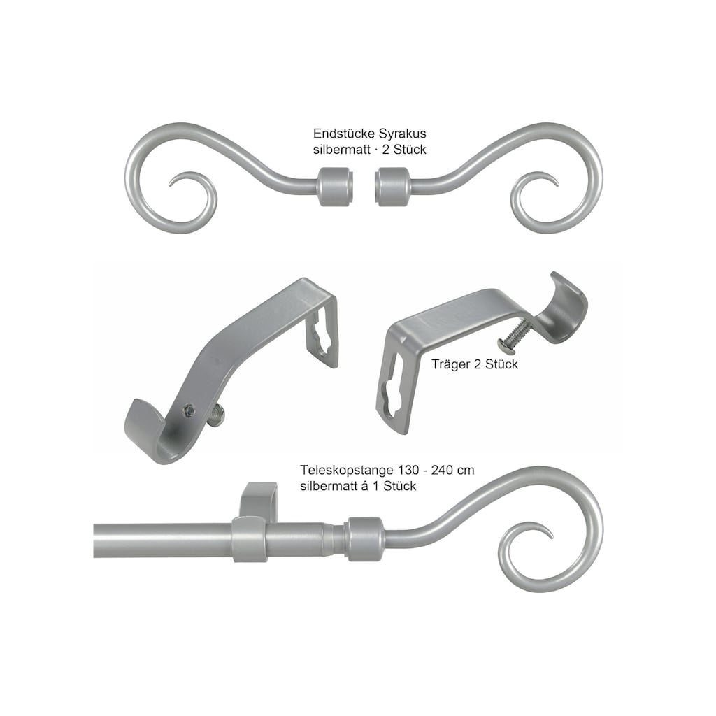 Liedeco Gardinenstange »Syrakus Ã˜ 16 mm«, 1 läufig-läufig, ausziehbar