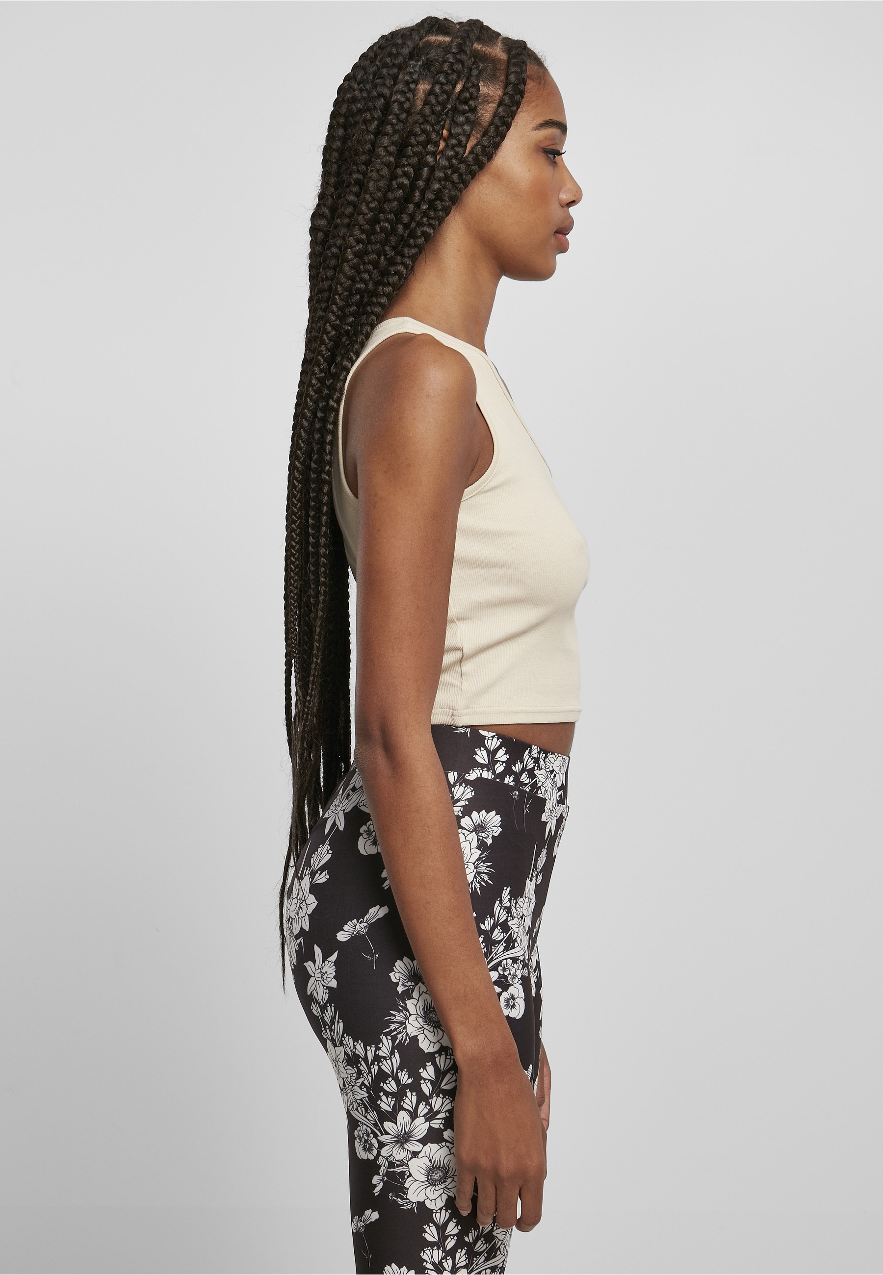 URBAN CLASSICS Tanktop »Urban Classics Damen Ladies Cropped Asymmetric Top« 1 Stk.