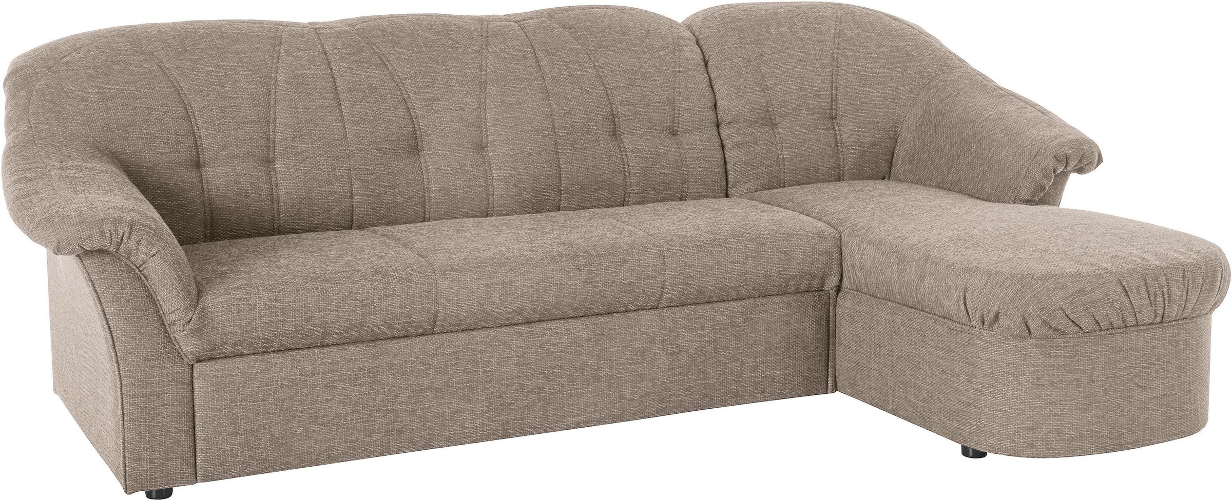 Ecksofa DOMO COLLECTION "Pegnitz, elegante Rückensteppung, kompakte Stellmaße 238/141cm, L-Form", braun (braun, beige), B:238cm H:82cm T:141cm, 100% Polyester, Sofas, Ecksofa, wahlweise mit Bettfunktion 3