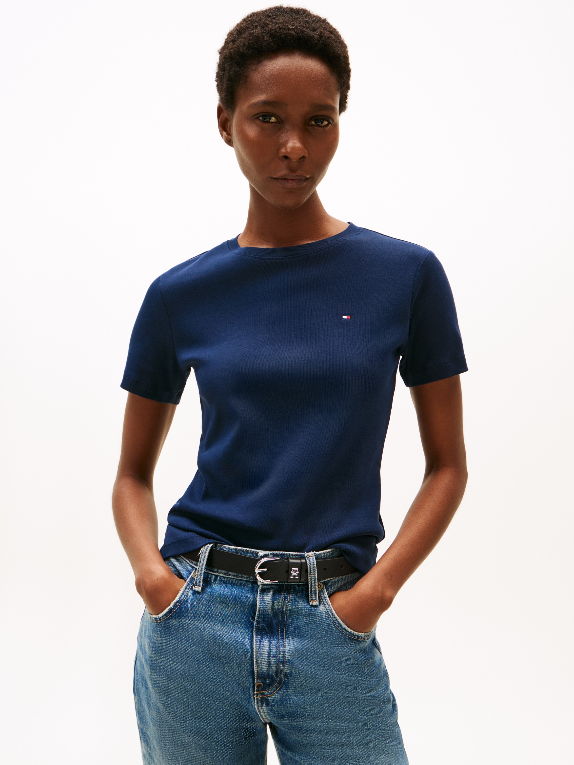 Tommy Hilfiger T-Shirt "SLIM CODY C-NK SS", mit Logostickerei günstig online kaufen