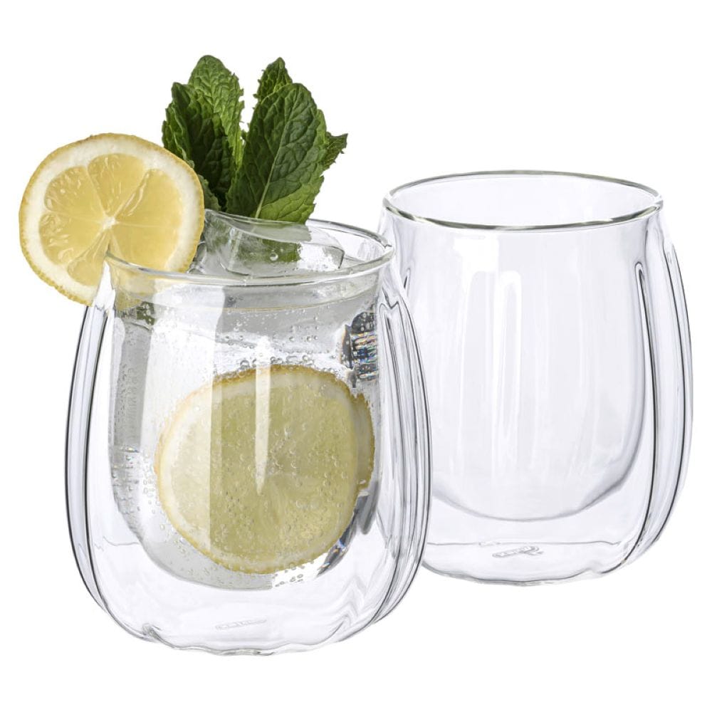 Mulex Latte-Macchiato-Glas »Mulex Gläser Set Manhattan«, (Set, 2 tlg., 2tlg. Gläser Set, je 350 ml), doppelwandig, ideal f. Kaffee, Cappuccino, Latte Macchiatto, 2tlg