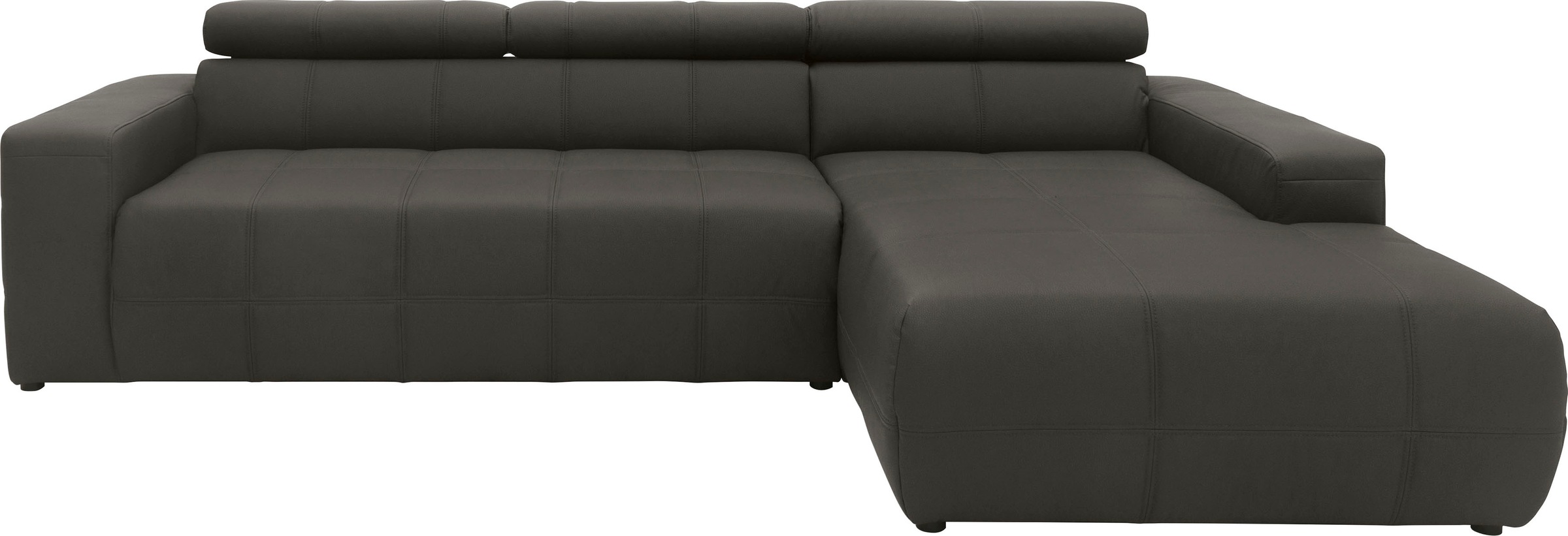DOMO collection Ecksofa "BRANDON 289x177x80 cm, whlw. mit Sitztiefenverstellung, L-Form" mit Kopfteilverstellung, wahlweise Sitztiefenverstellung, L-Form