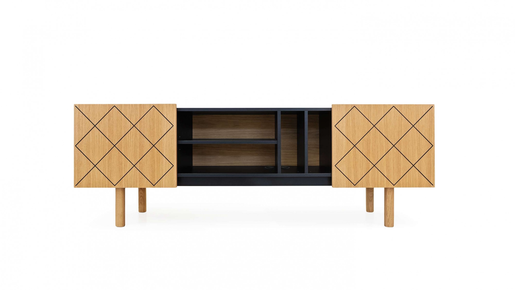 Woodman Sideboard »Porto«, Kommode, dekorative Fräsungen, mit Eichenholzfurnier, Breite 175 cm