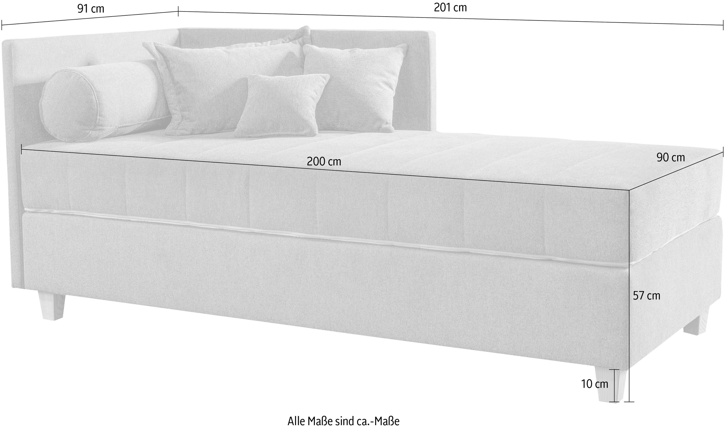 alina Schlafsofa »Kona«, 7-Zonen Taschenfederkernmatratze, Zierkissen-Set und Schlummerrollen