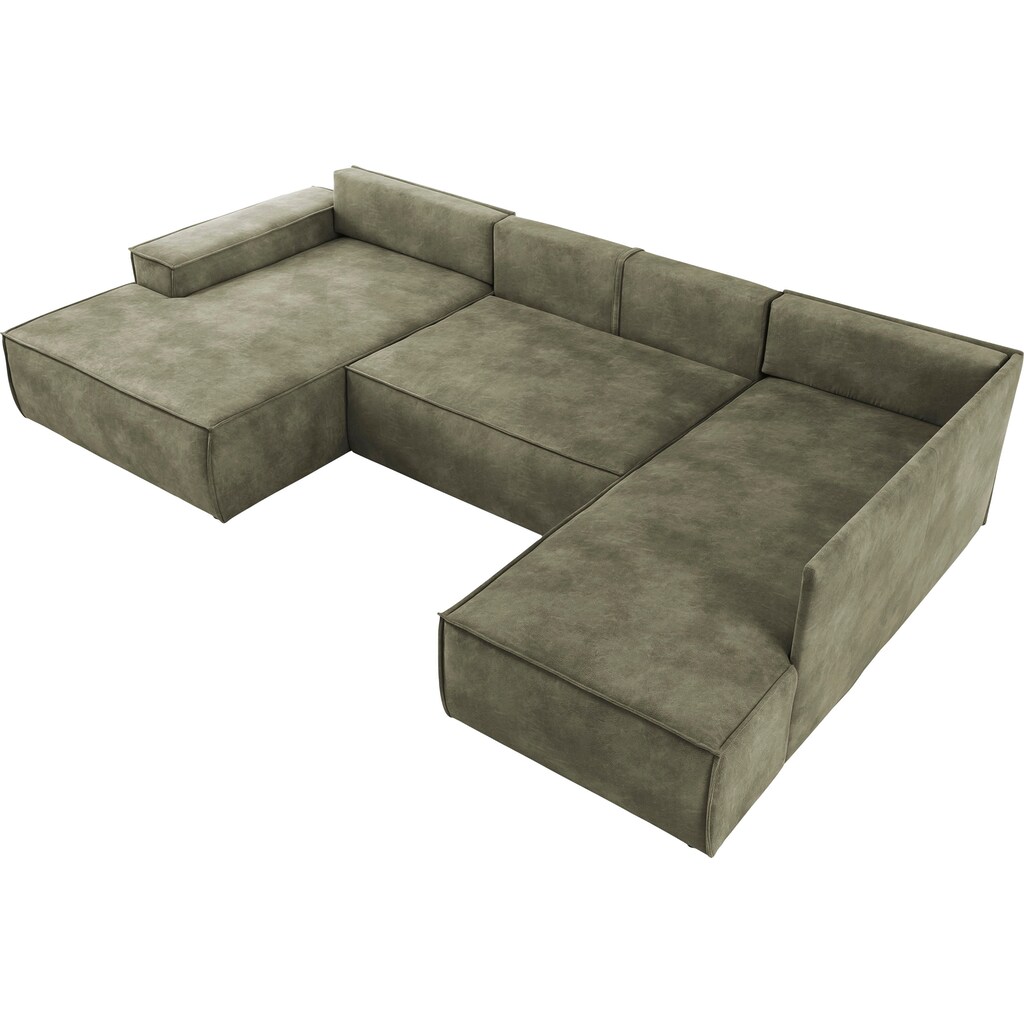 Home affaire Wohnlandschaft »SHERWOOD XXL 329 cm Schlafsofa, U-Form«