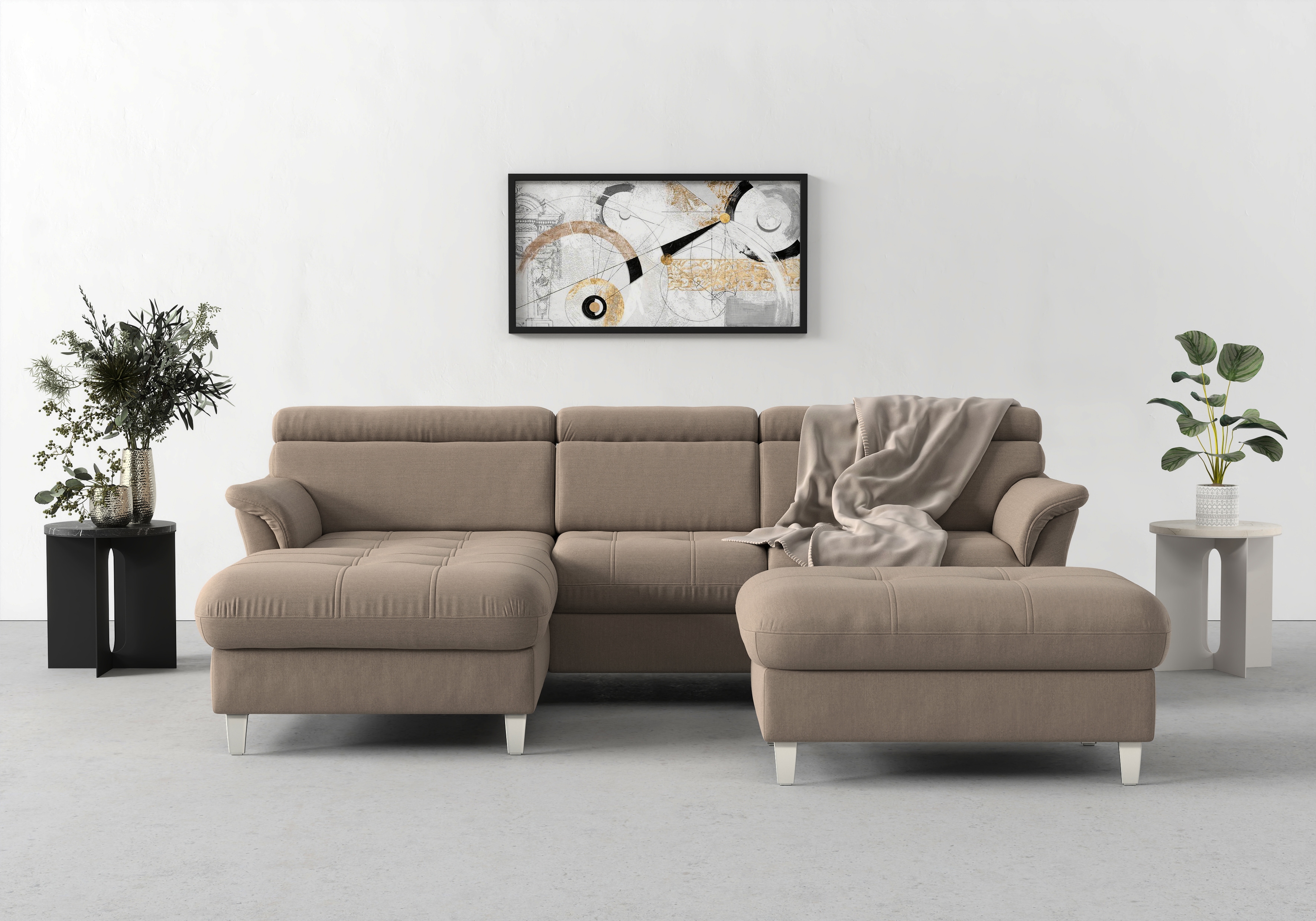 sit&more Ecksofa "Marano L-Form" inklusive Kopfteilverstellung, optional Schlaffunktion & Bettkasten
