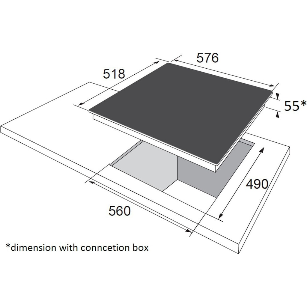 Amica Induktions-Kochfeld »KMI 63301 F«, KMI 63301 F, Bridge-Funktion