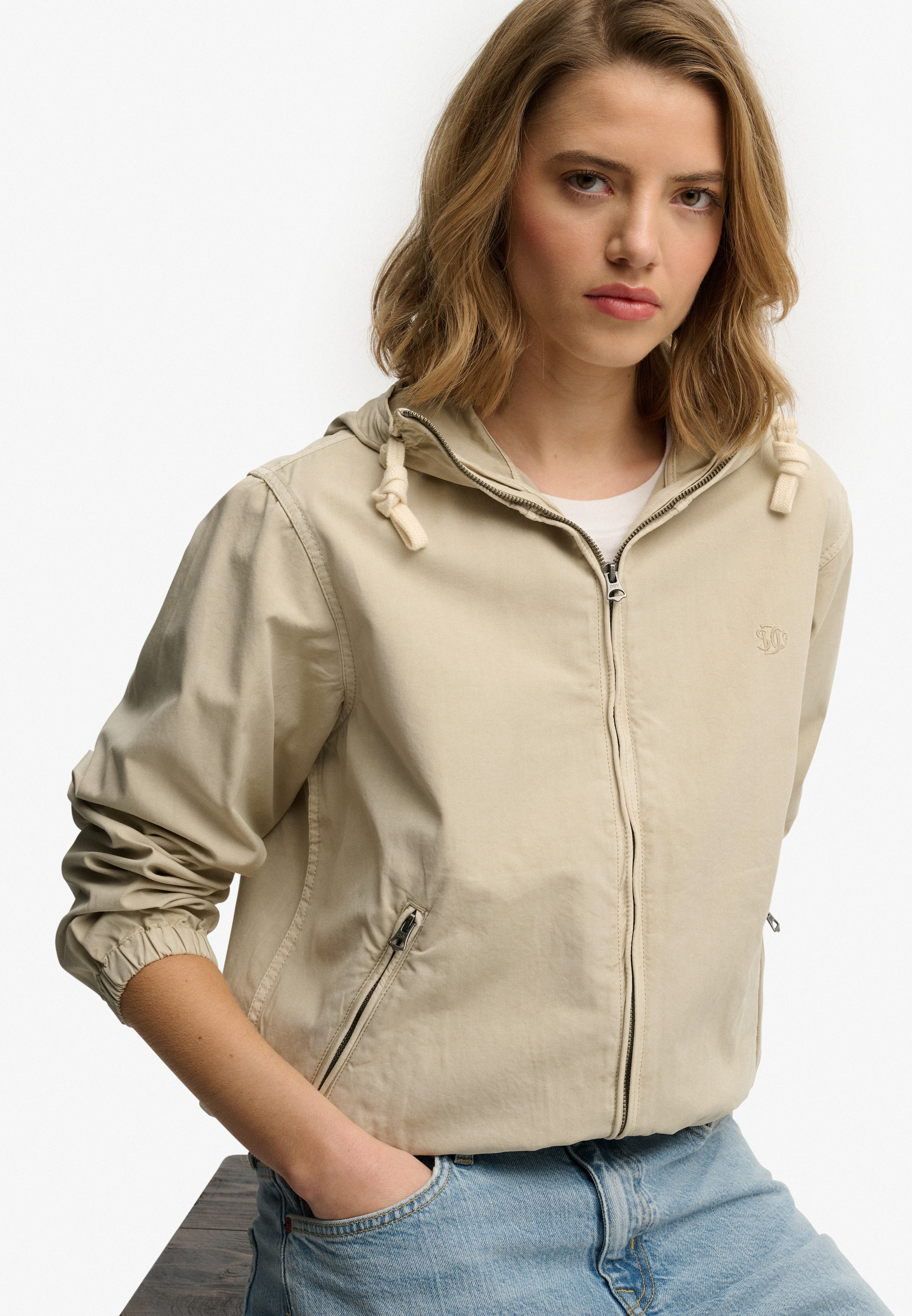 Superdry Parka »HOODED WASHED TWILL JKT« mit Kapuze aus Baumwolle, Relaxed Fit, mit Reißverschluss