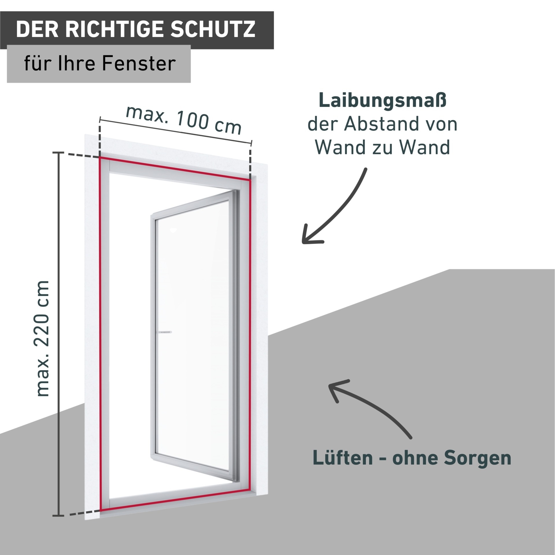 Windhager Insektenschutz-Vorhang »für Balkon- und Terrassentüren, Fliegengitter kürzbar und ohne Bohren« 1 Stk. tlg. Insektenschutzgitter 100 x 1220 cm, erhältlich in anthrazit oder weiß