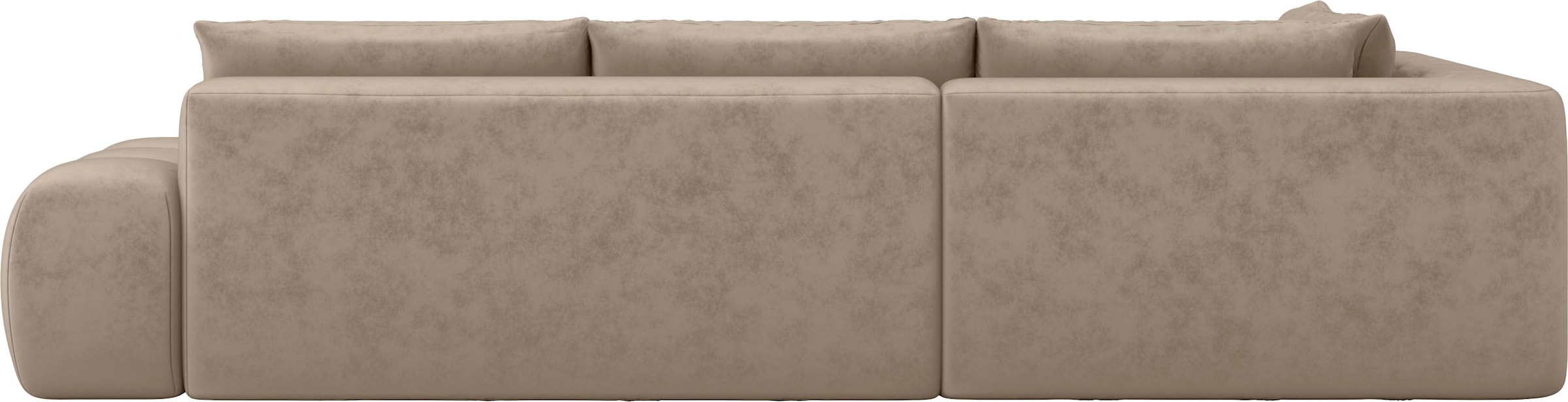 INOSIGN Ecksofa »AZITA Designsofa, elegant und bequem L-Form, Bubble-Optik«, lose Rückenkissen, traumhafte Steppung, Maße B/T/H: 352/210/72 cm
