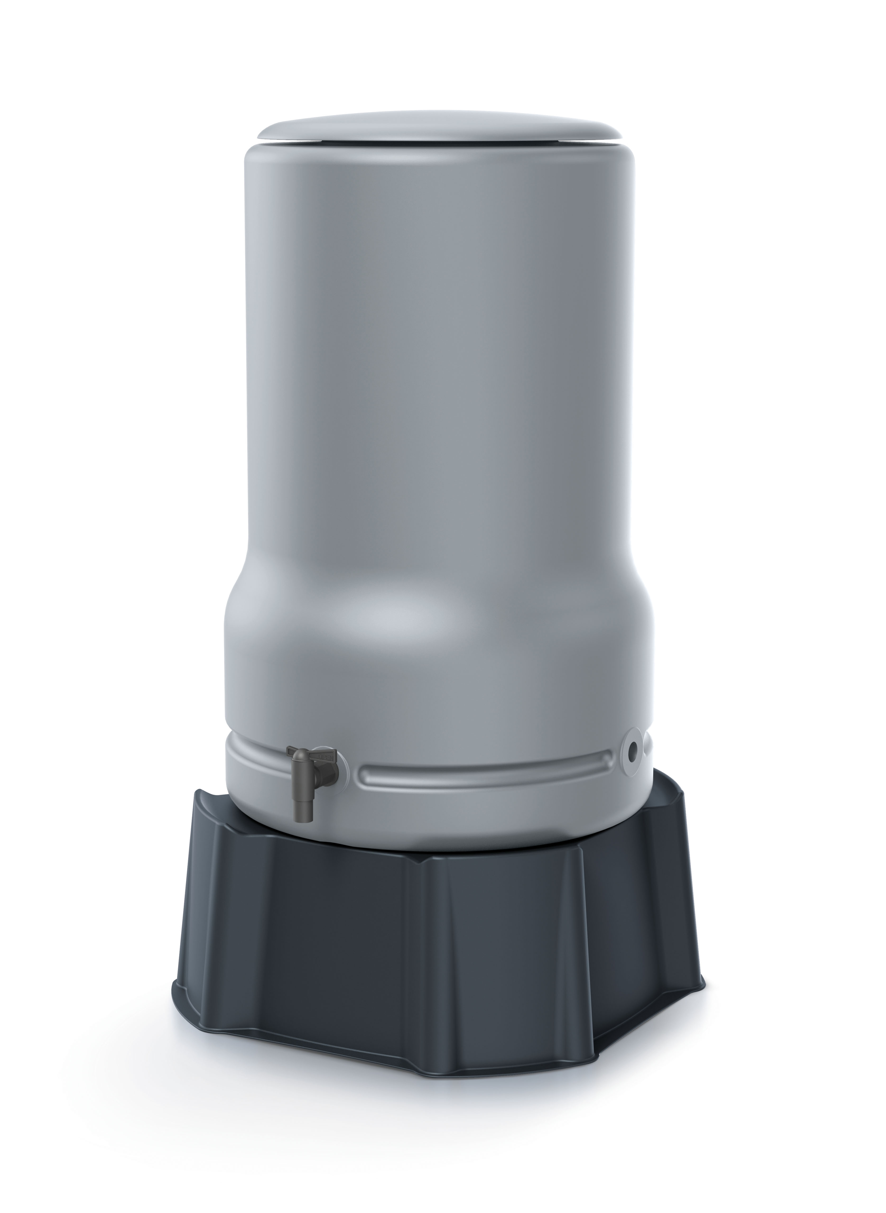 Regentonne PROSPERPLAST, H:104,5cm Ø:57cm, grau, Polyethylen, Garten, Regentonnen, "Aquabell"